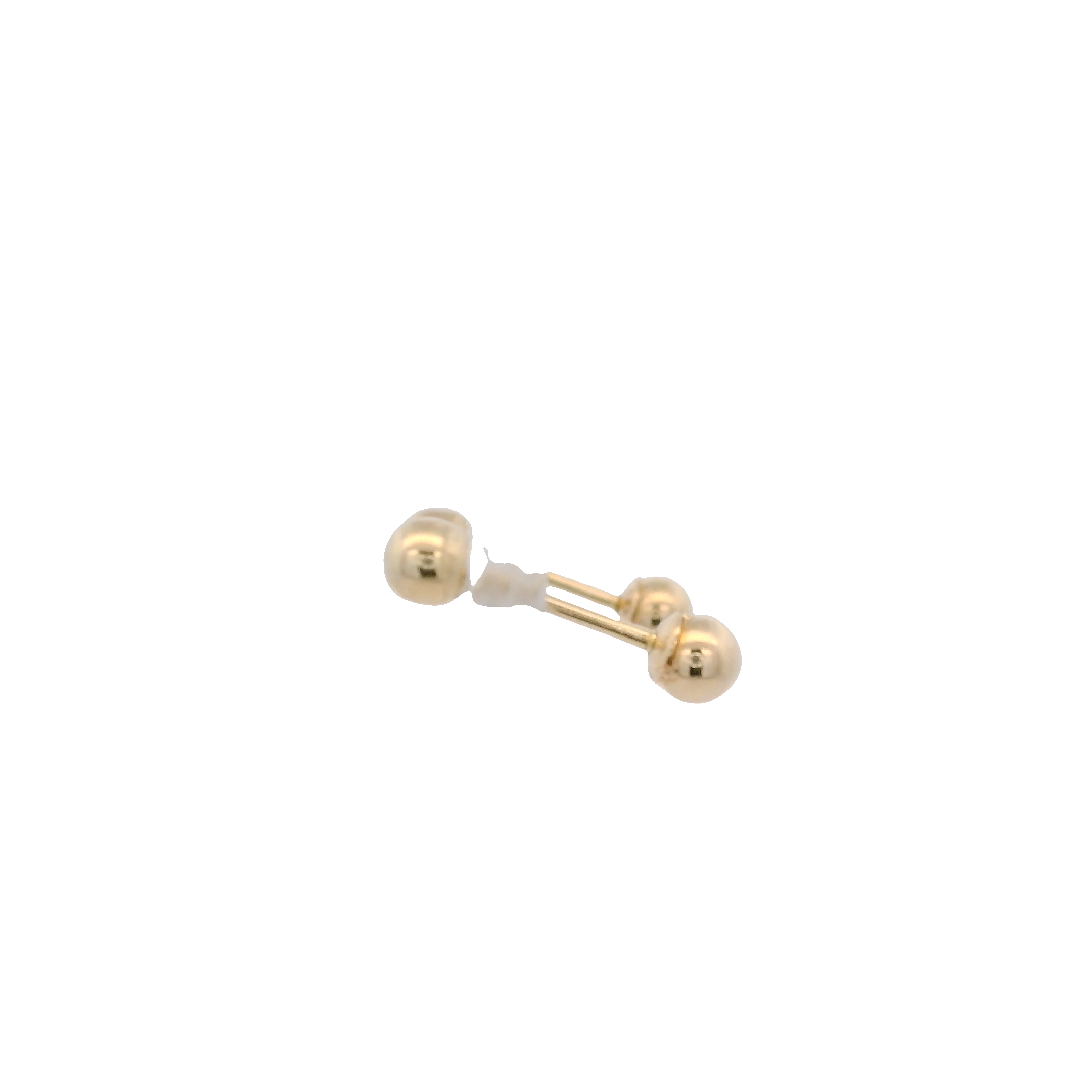 14KY DOUBLE BALL 3MM EARRINGS