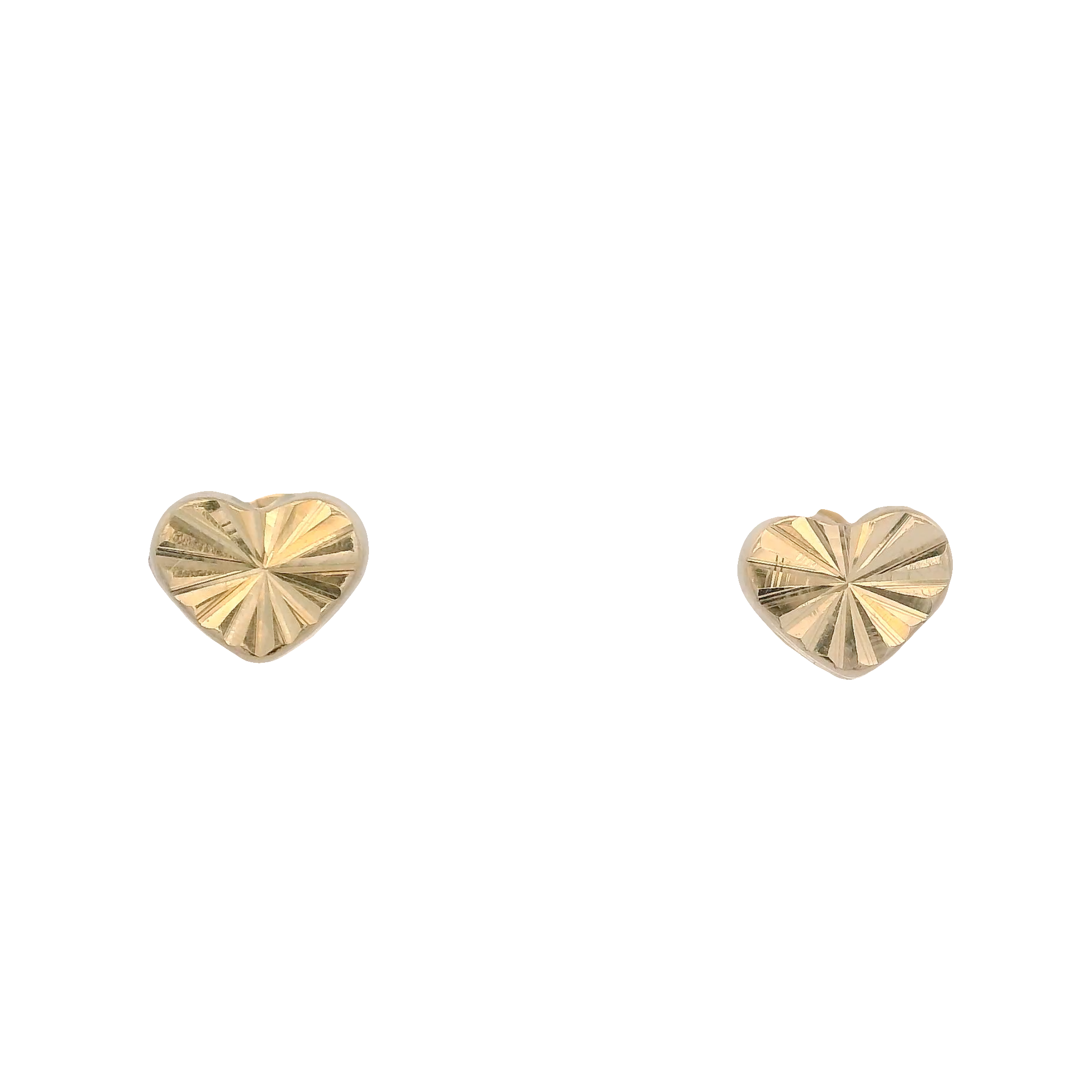 14KY TEXTURE BASIC HEART EARRINGS