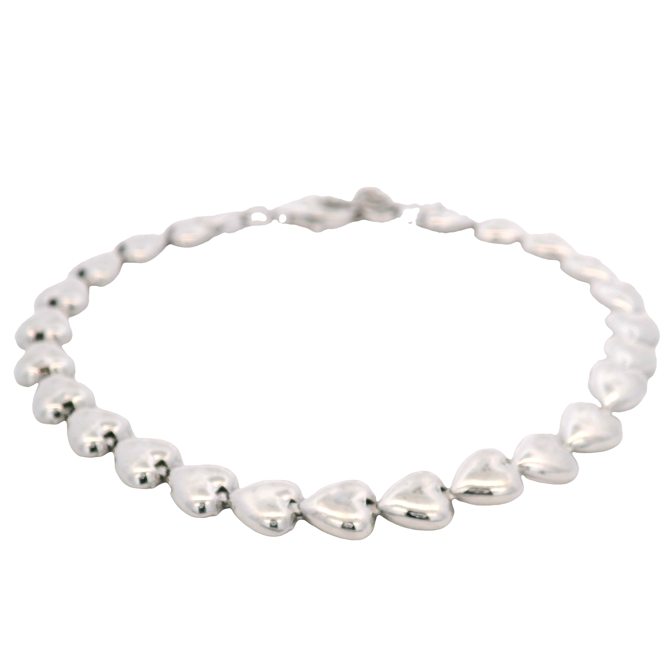 925SL TENNIS HEART SMOOTH BRACELET