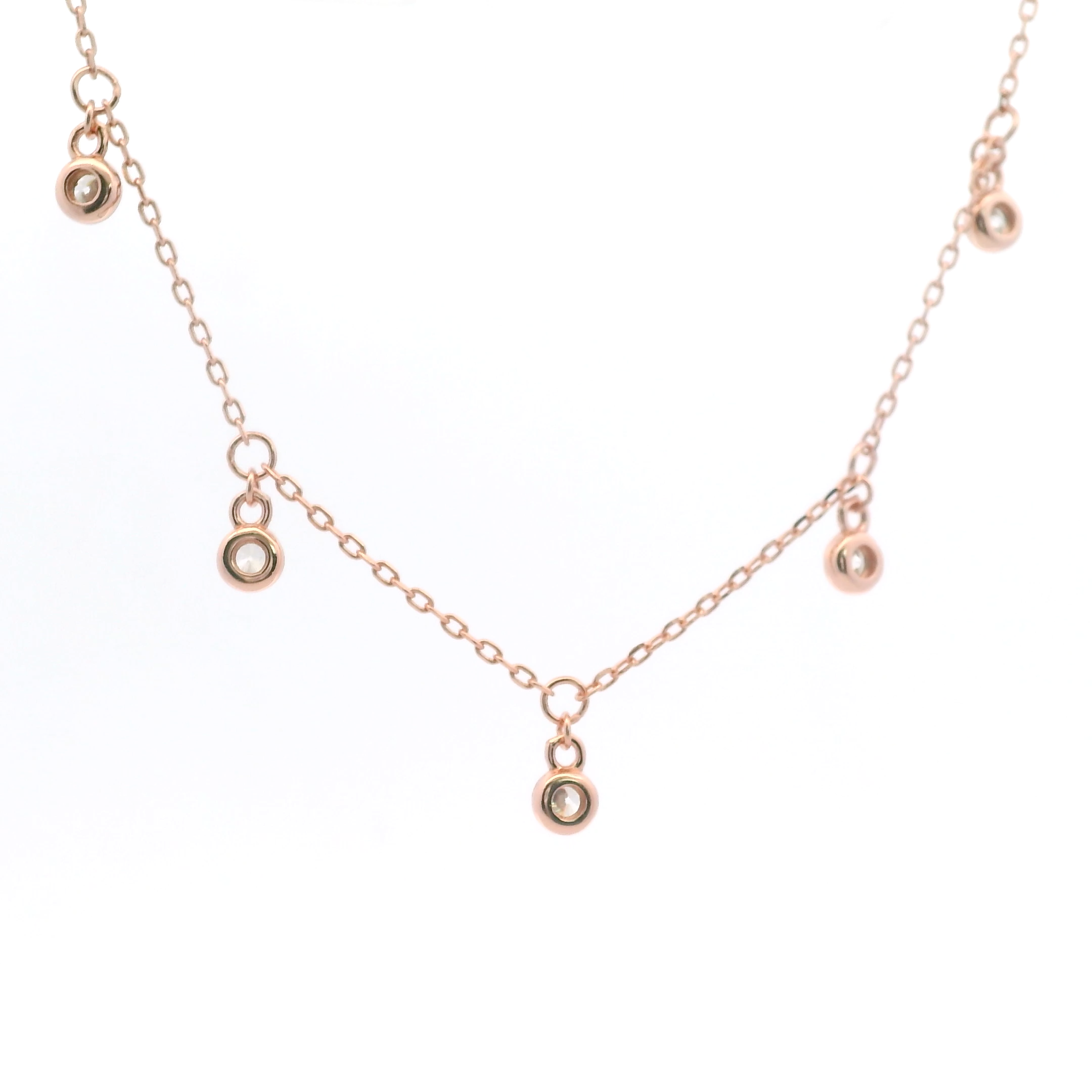 925RG STATION MINI BEZEL CZ NECKLACE