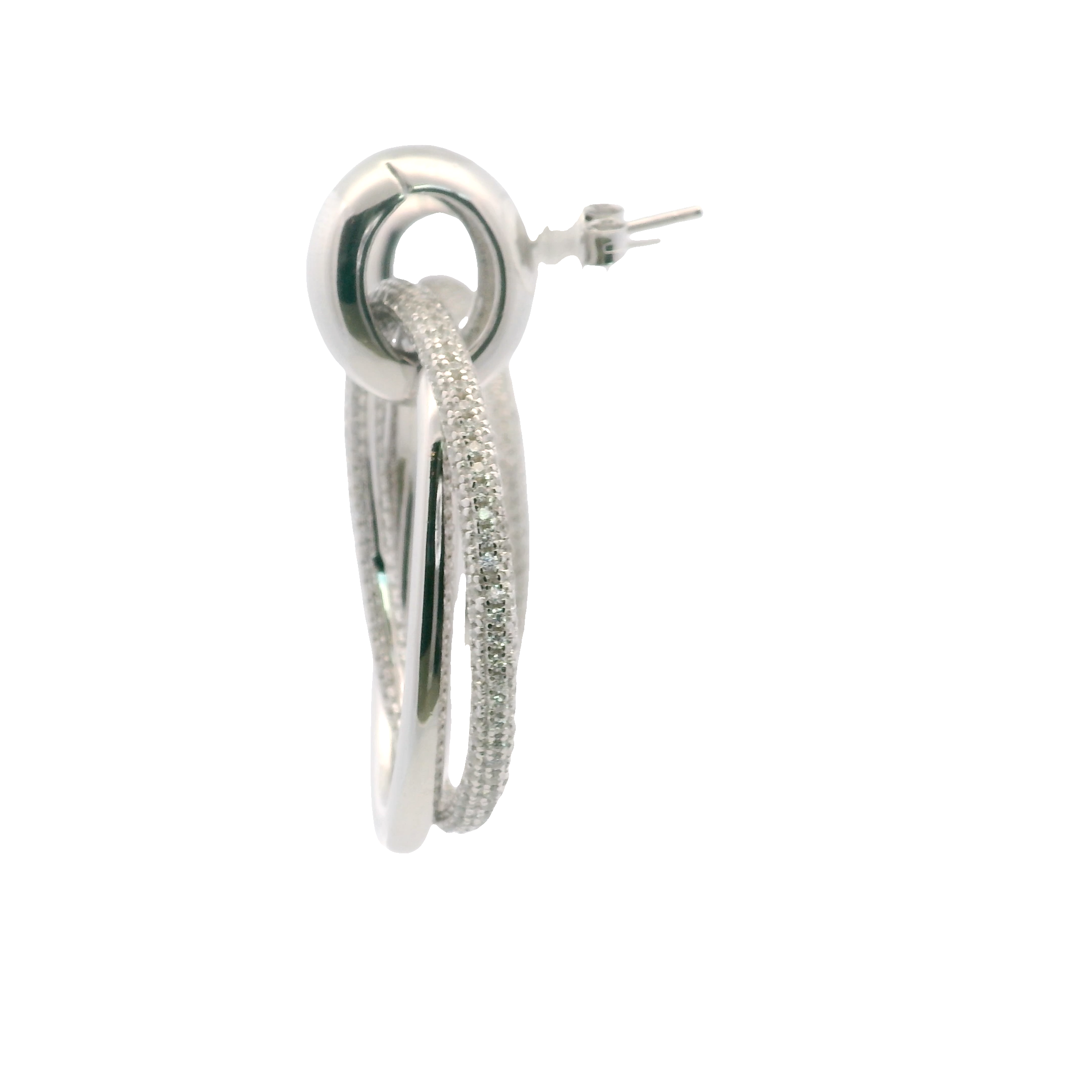925SL DOUBLE INTERLOCKED CIRCLE EARRINGS