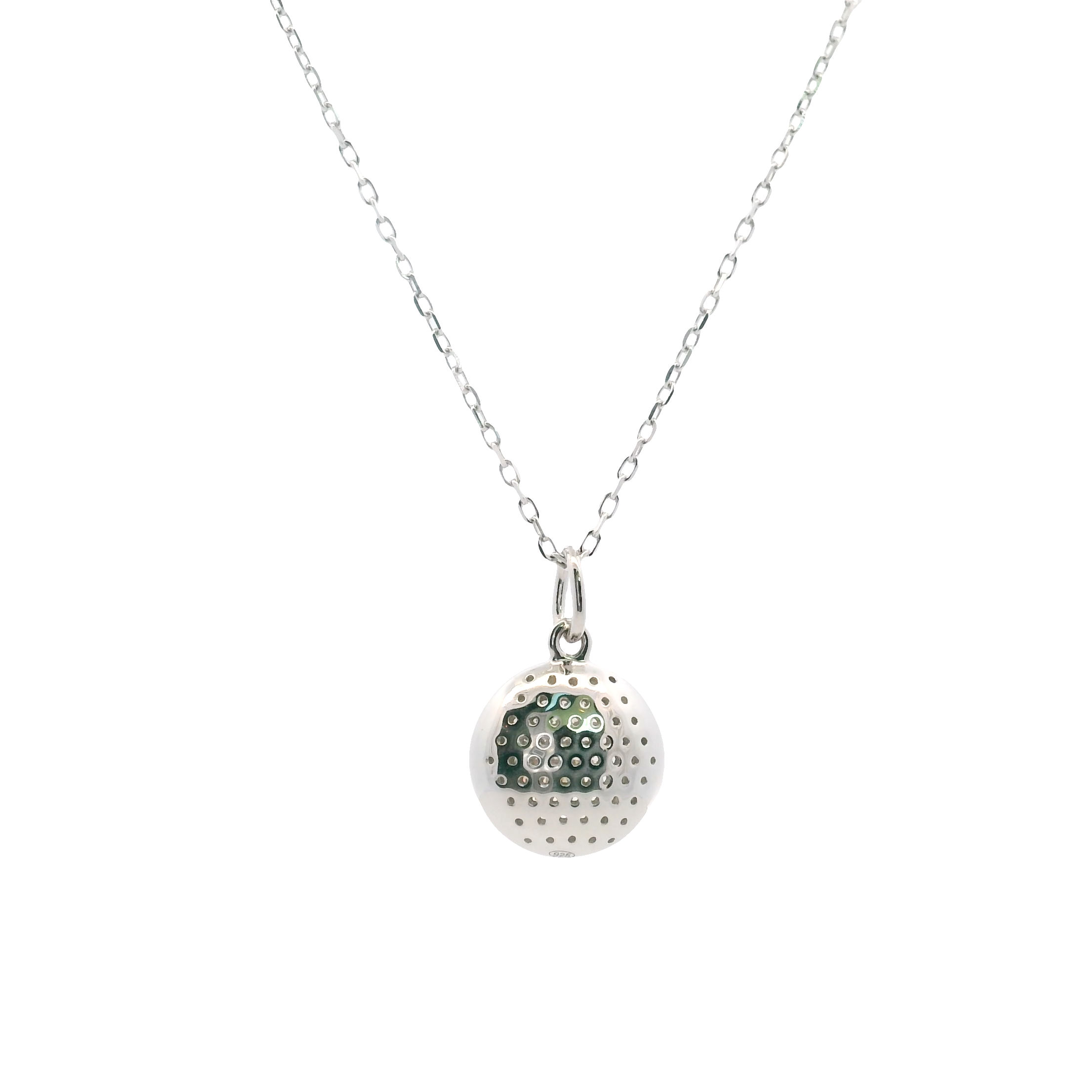 925SL CIRCLE DOME WITH TRANGLE NECKLACE