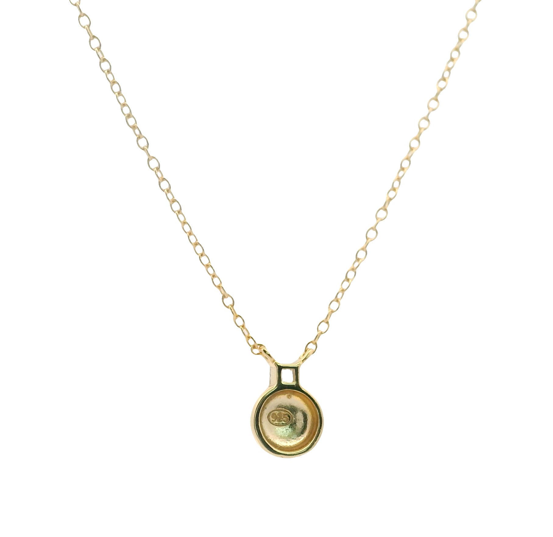 925YG CIRCLE SMOOTH WITH CZ NECKLACE