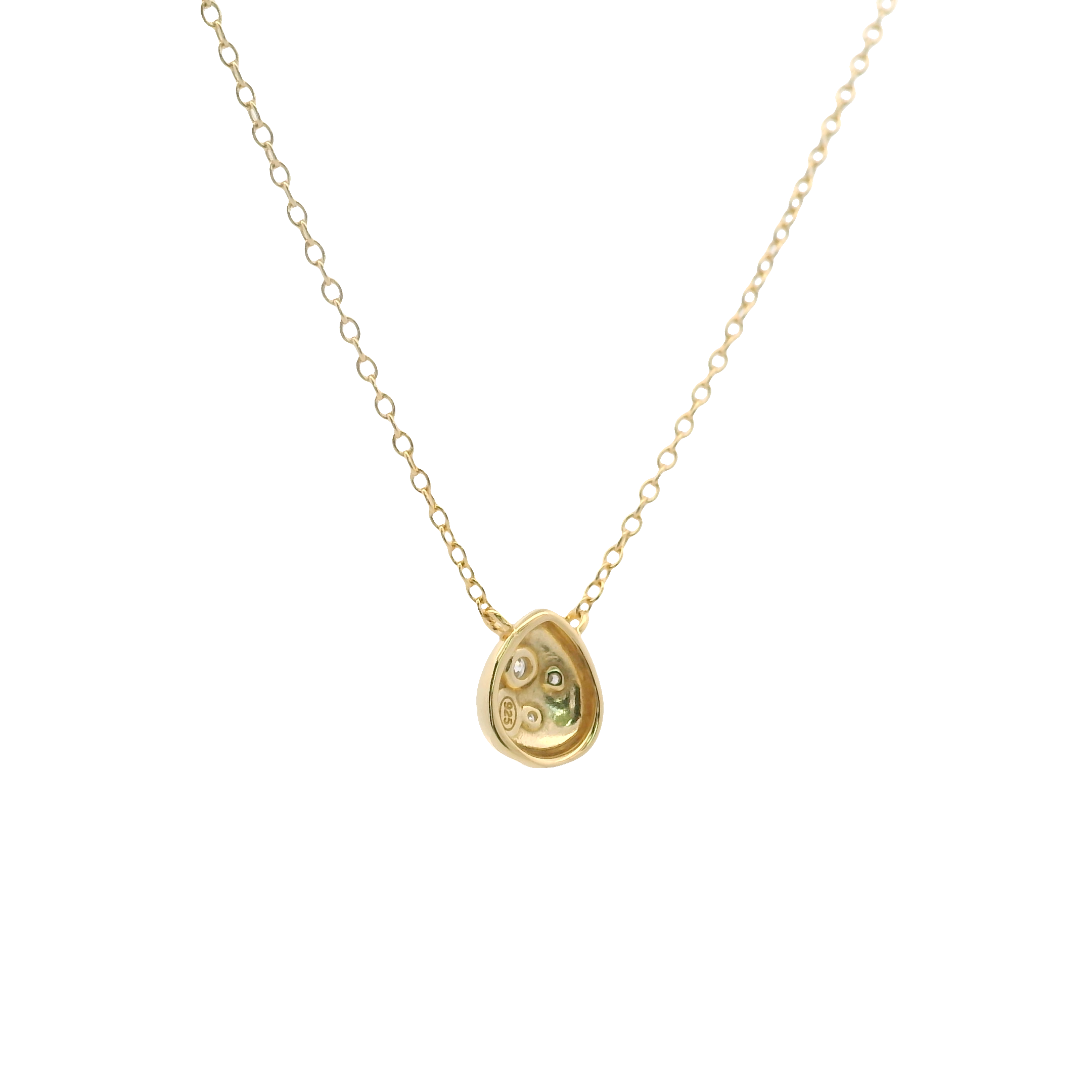 925YG DROP WITH TRIPLE CZ NECKLACE