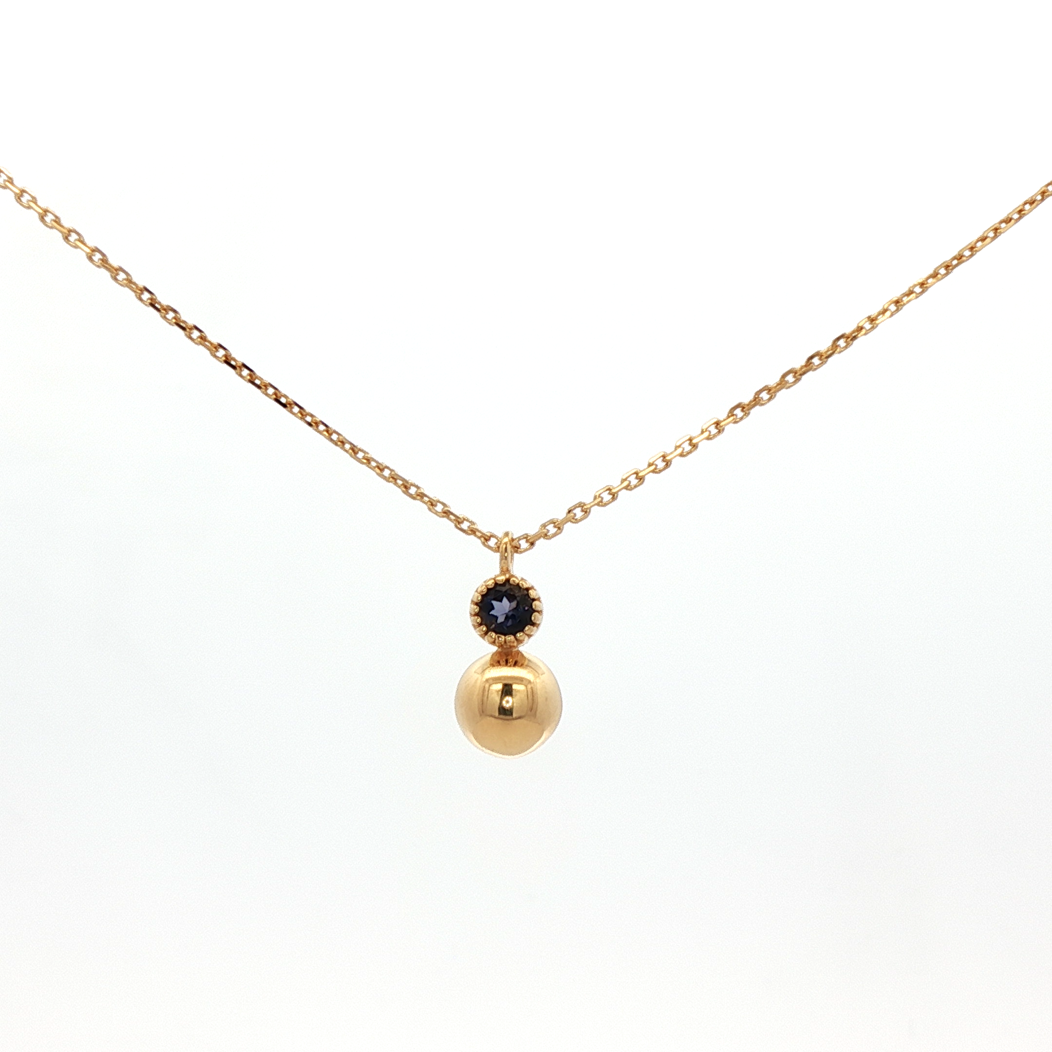 925YG MINI DOME AND IOLITE NECKLACE