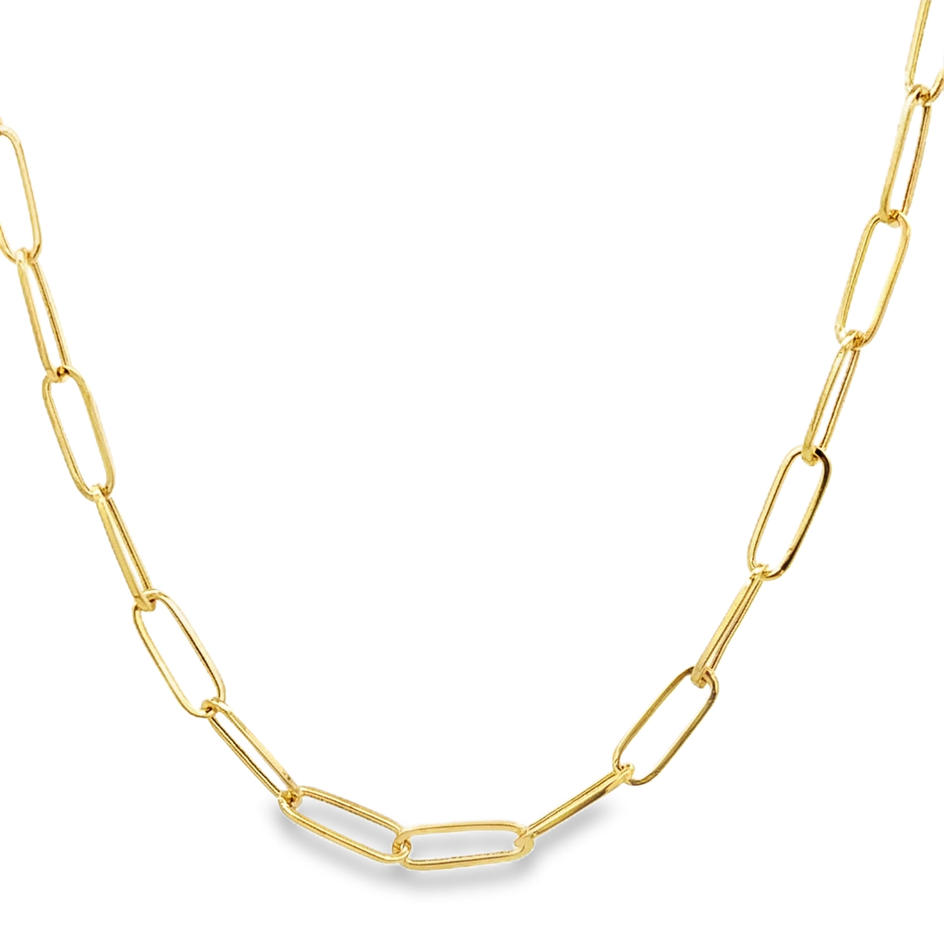 14KY MEDIUM PAPER CLIP 18 INCH CHAIN