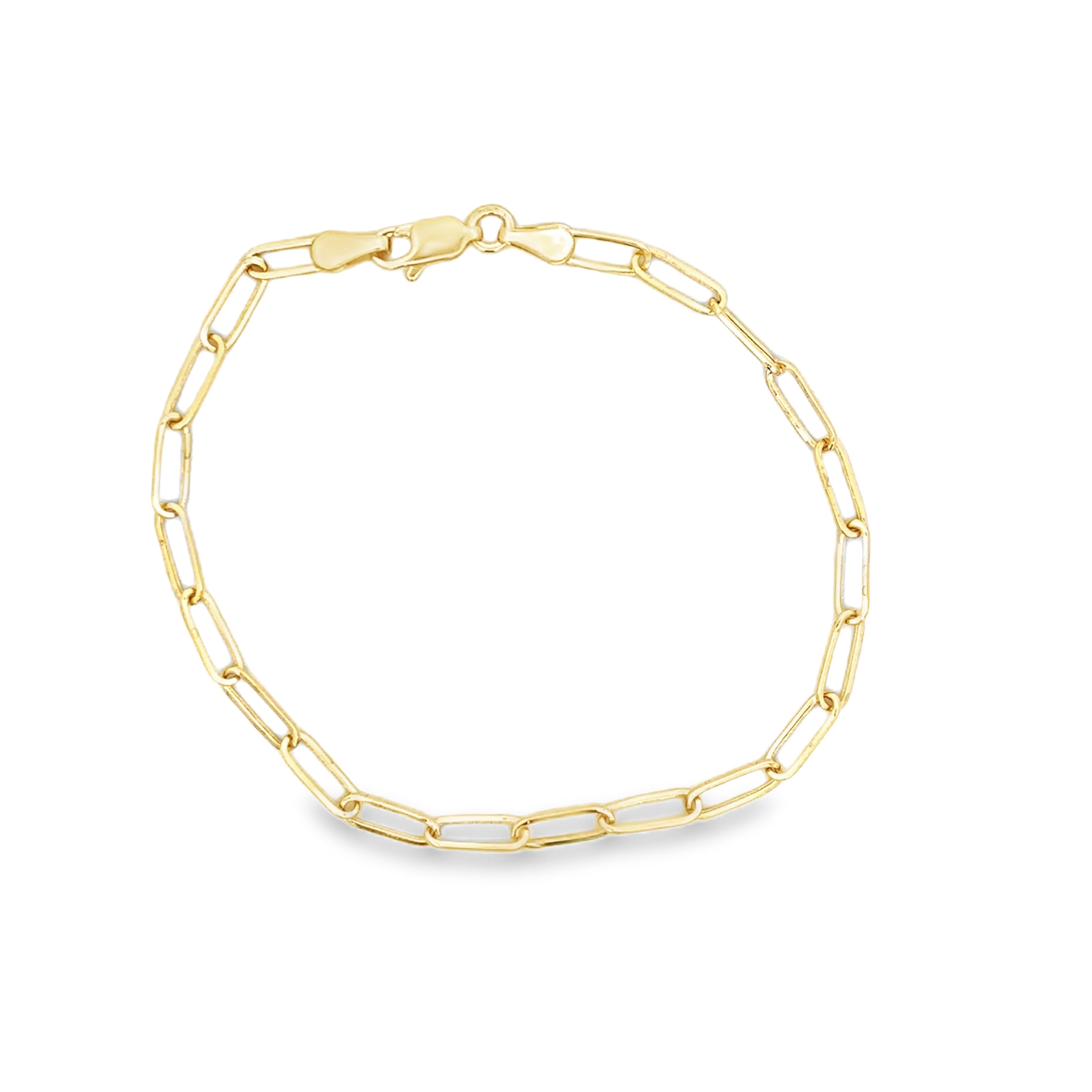 PAPER CLIP BRACELET IN 14KT YELLOW GOLD