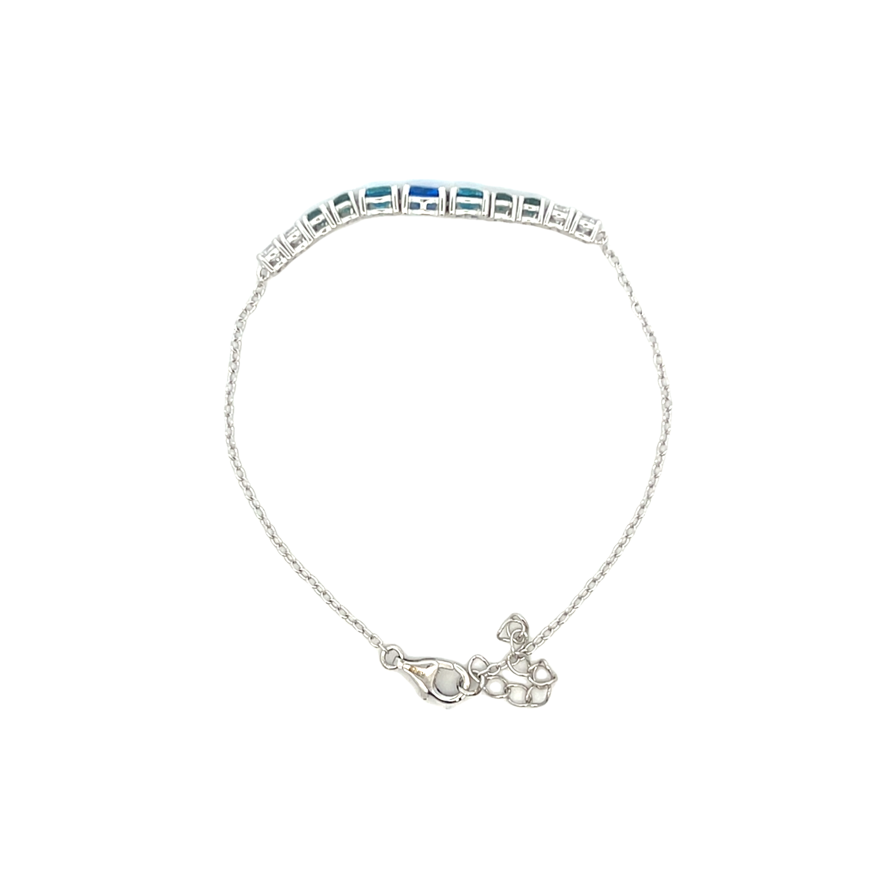 925SS BAR MULTIBLUE CZ BRACELET