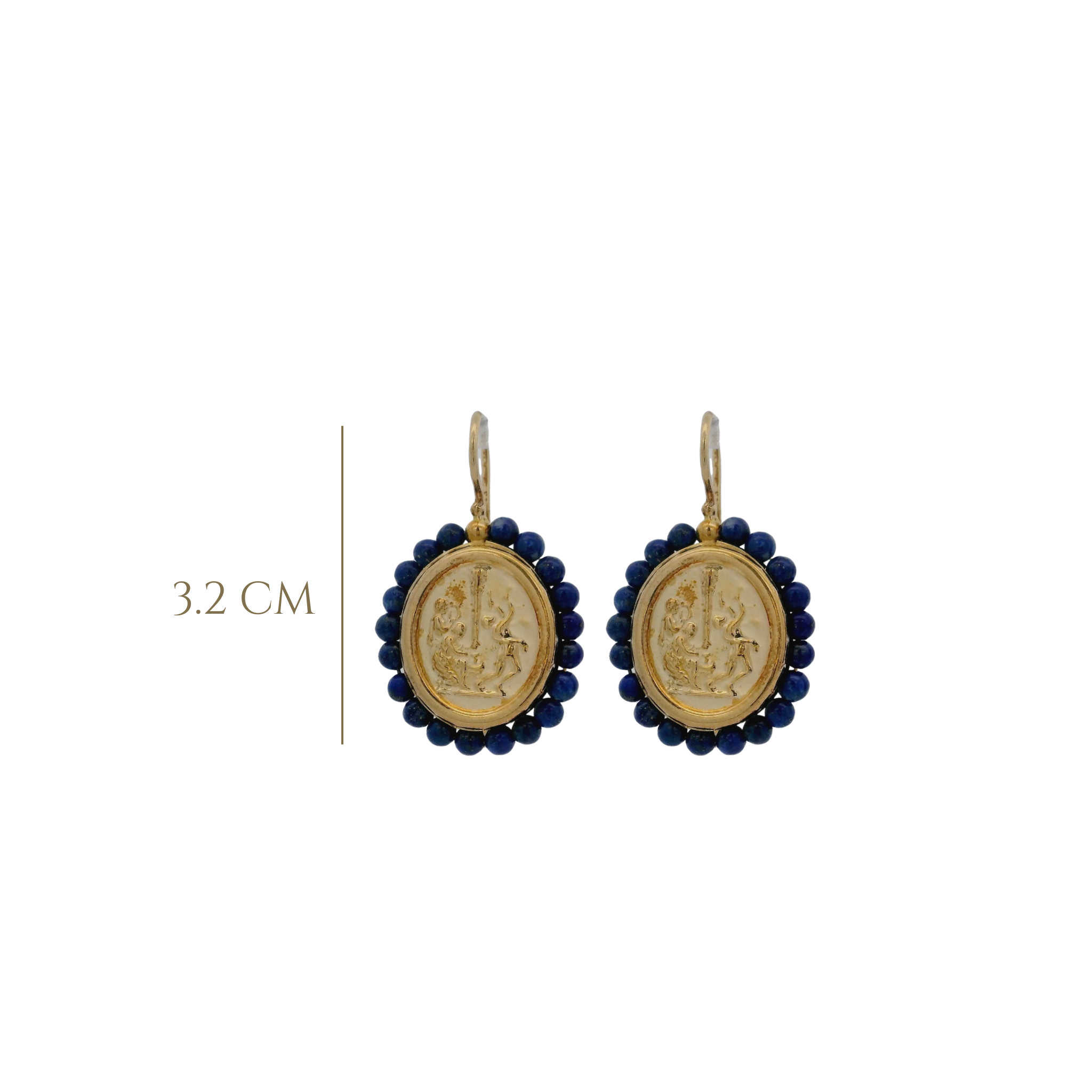 925GG MAYPOLE AND BEAND LAPIS LAZULI EARRINGS