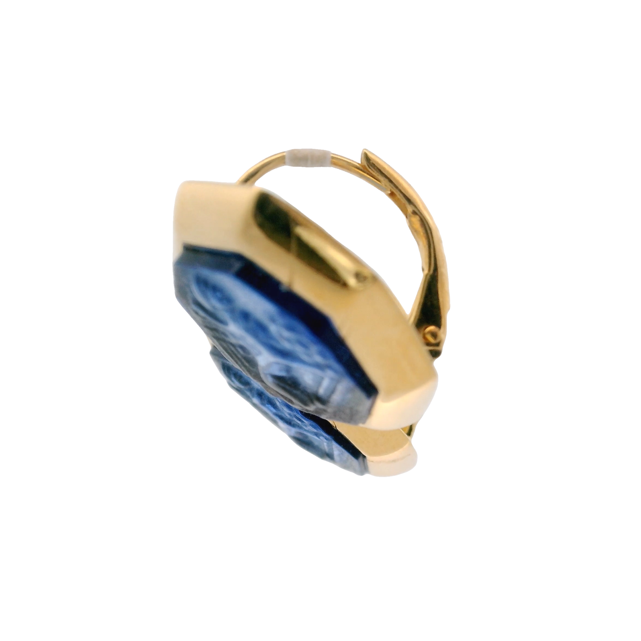 925GG OCTAGONAL CHIREMA BLUE STUD EARRINGS