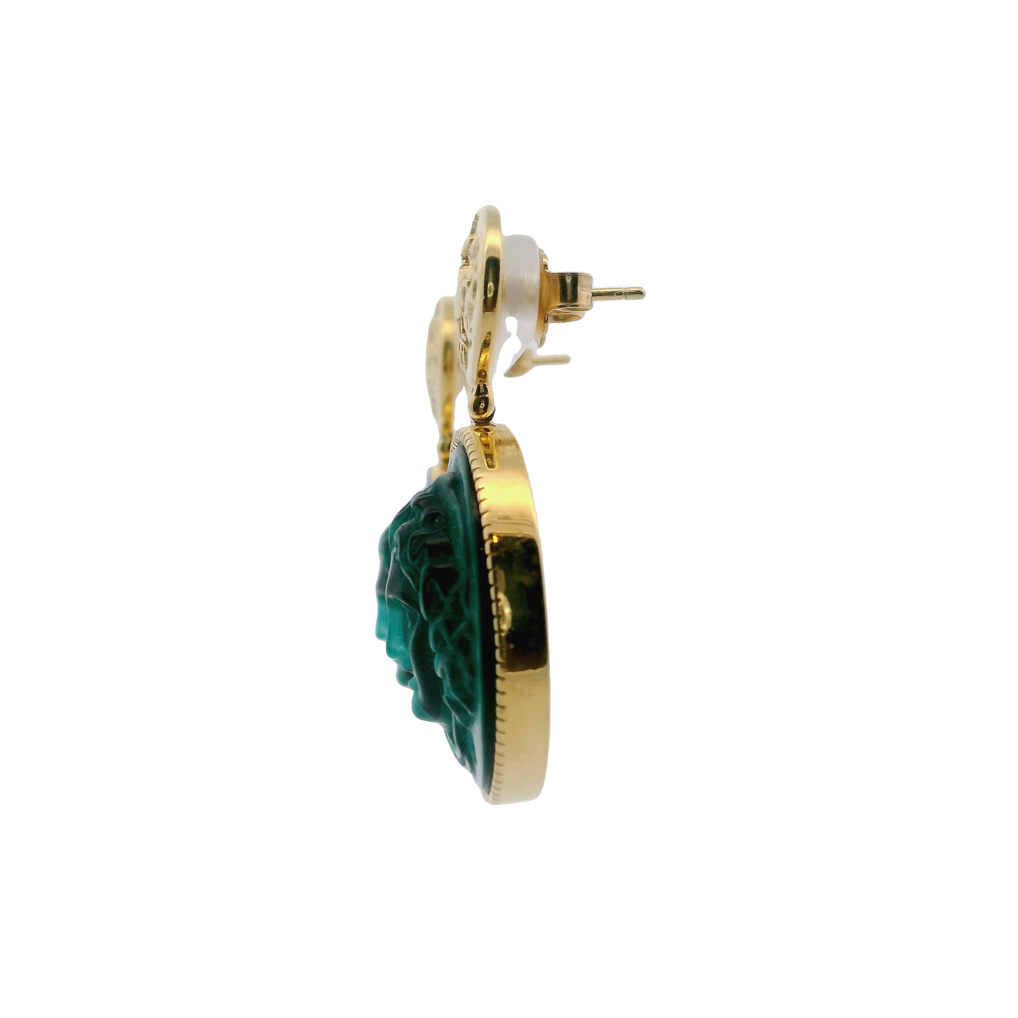 925GG COIN MEDUSA MULTICOLOR AND CHARRIOT EARRINGS