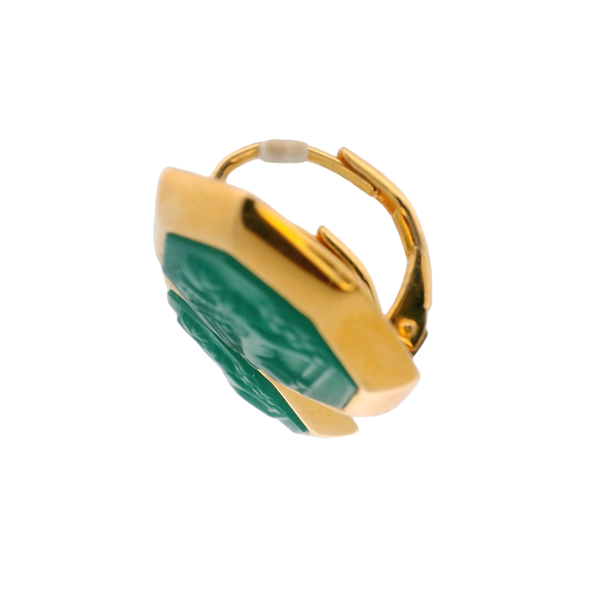 925GG OCTAGONAL CHIREMA GREEN STUD EARRINGS