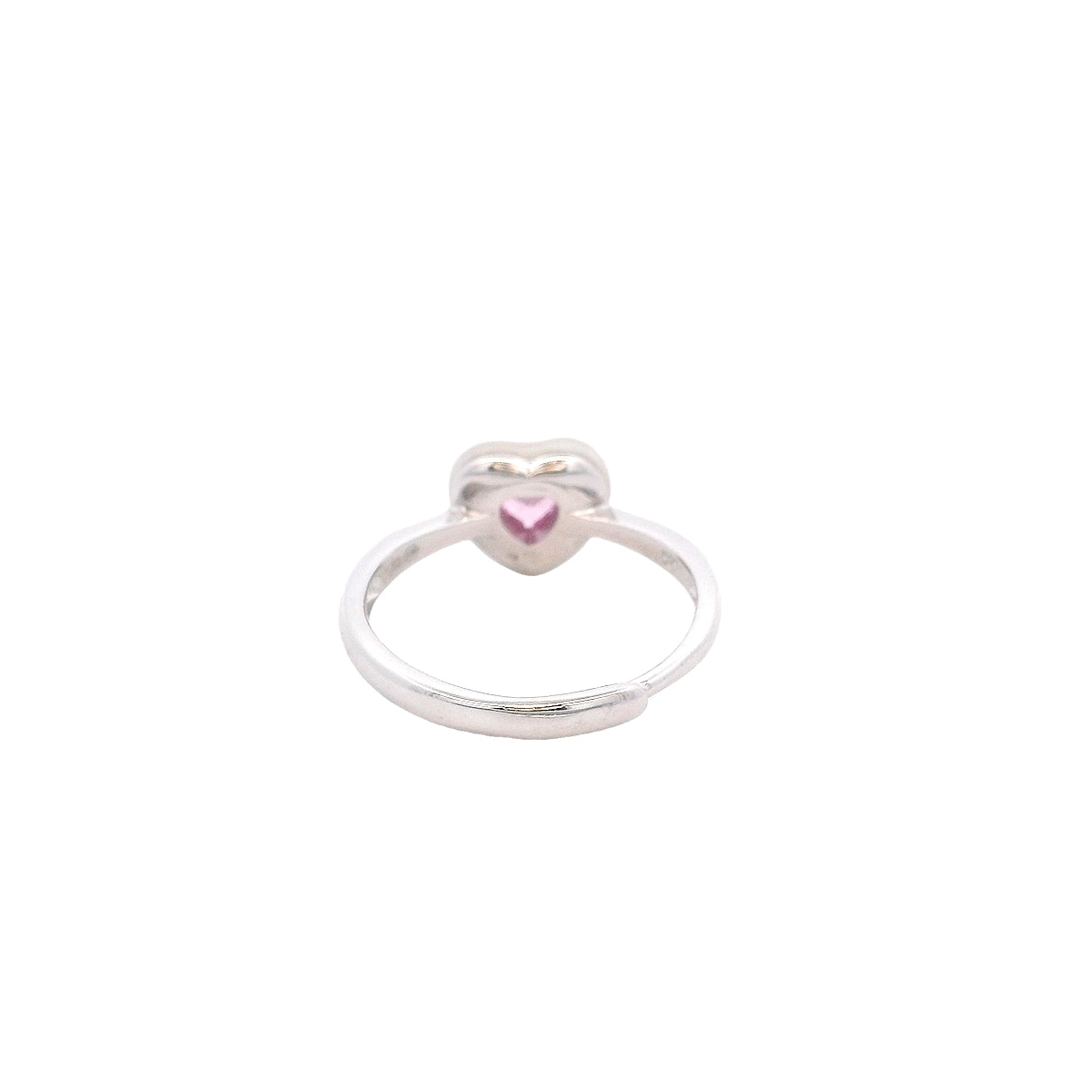 925SS HEART CUBIC ZIRCONIA PINK AND SHELL PEARL ADJUSTABLE RING