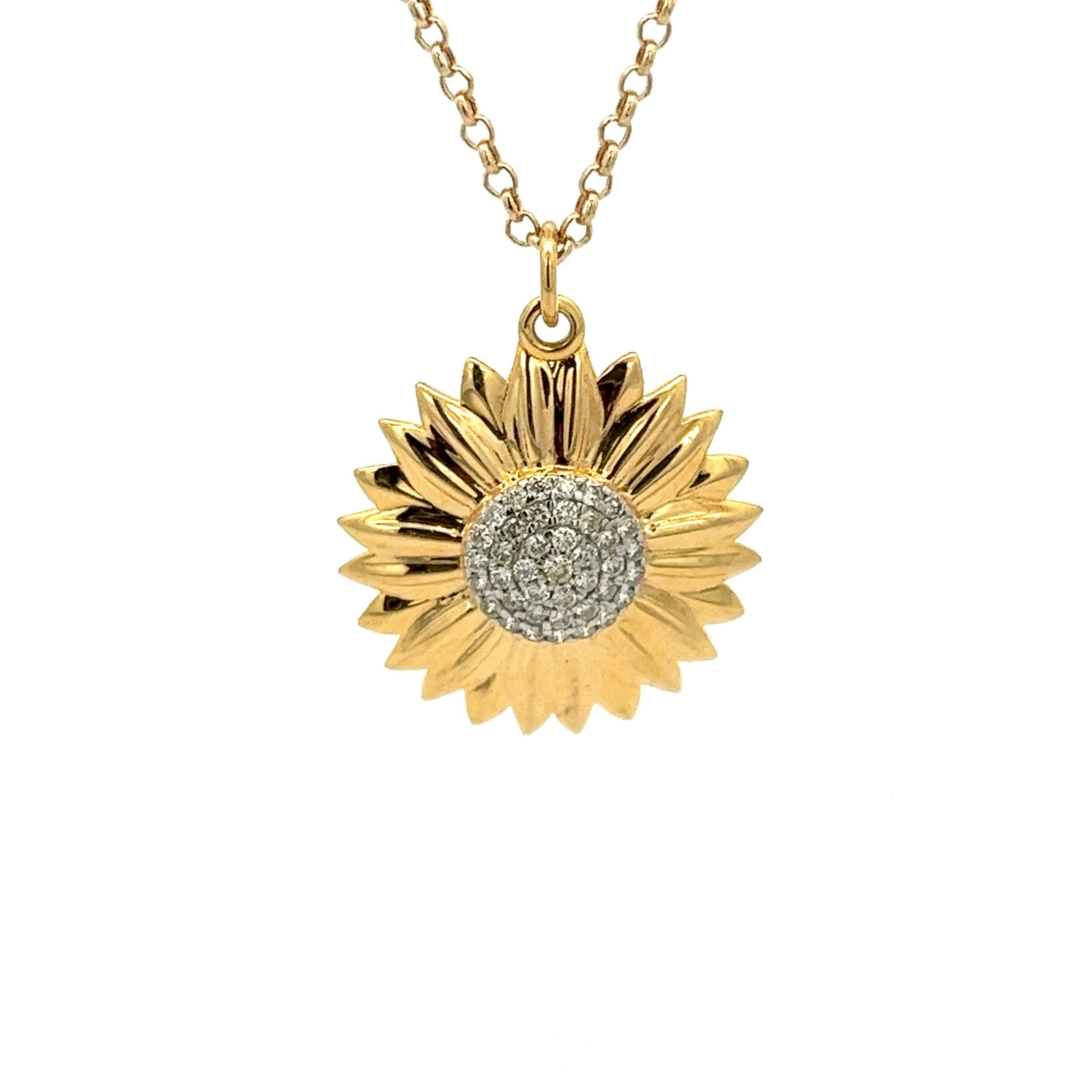 D0.21 14KY YG & DIA NEW FLOWER CHARM