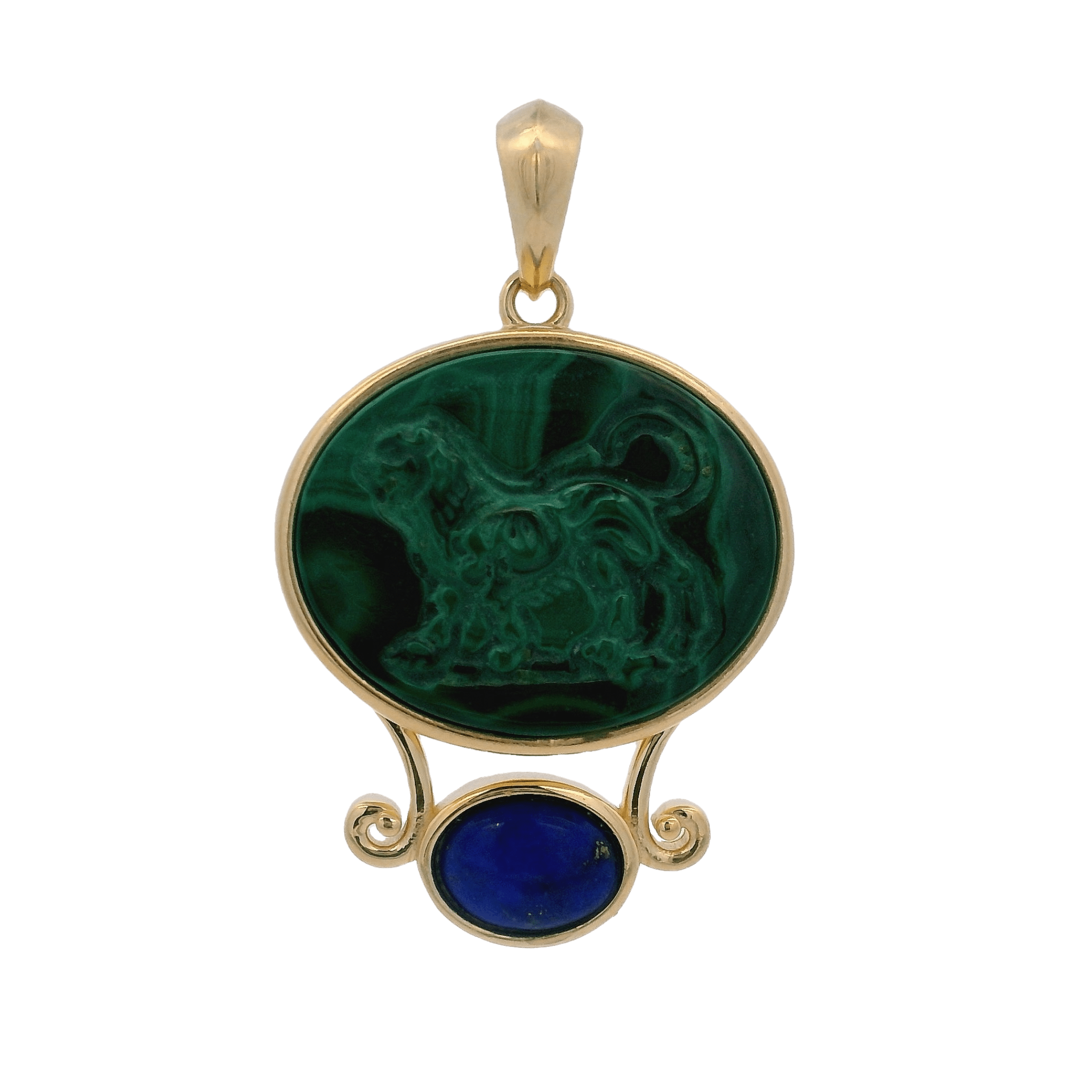 925GG CHIMERA GREEN AND LAPIS LAZULI PENDANT - C'SANTOS