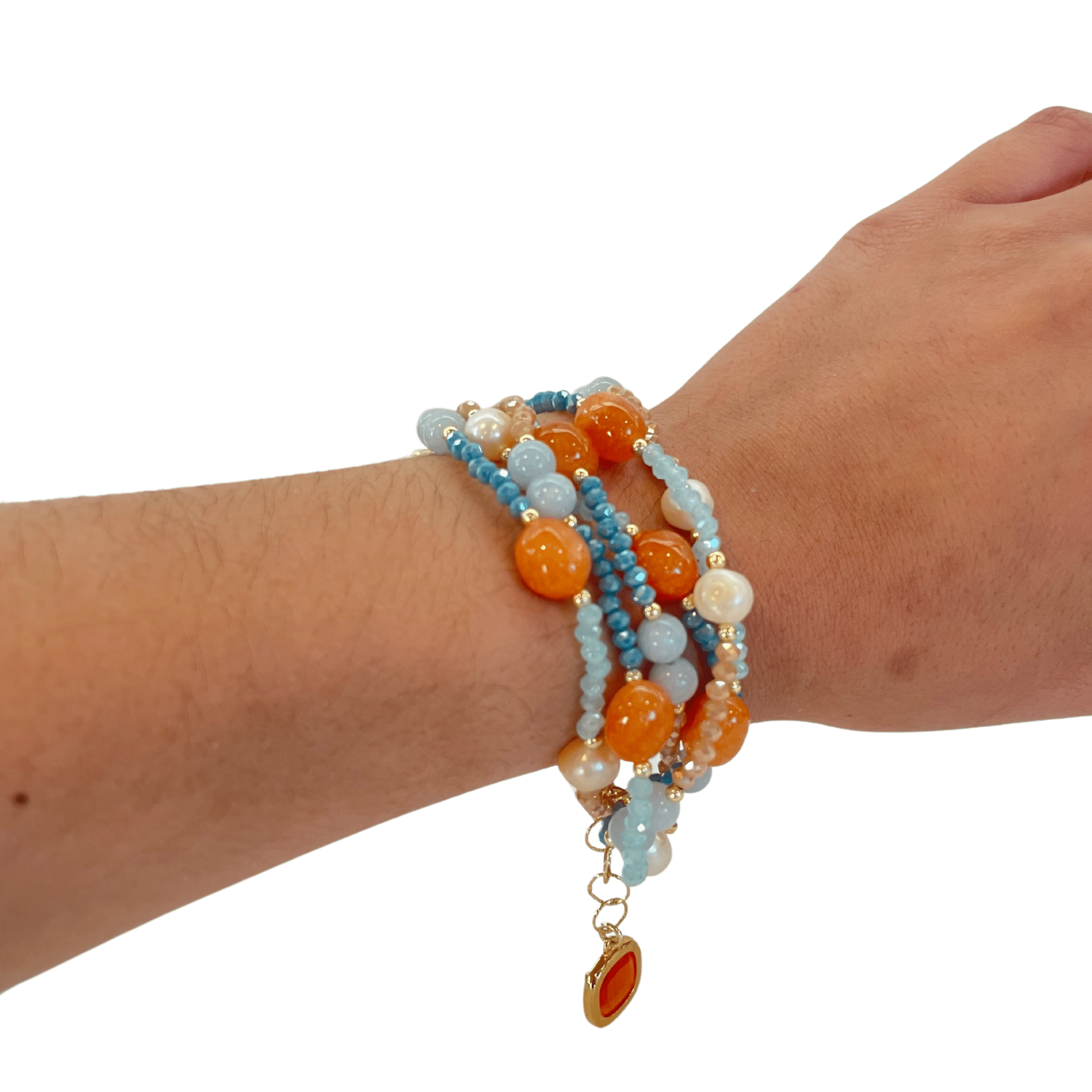 925GG CRISTALLI GIADA PERLE ACELET - C'SANTOS