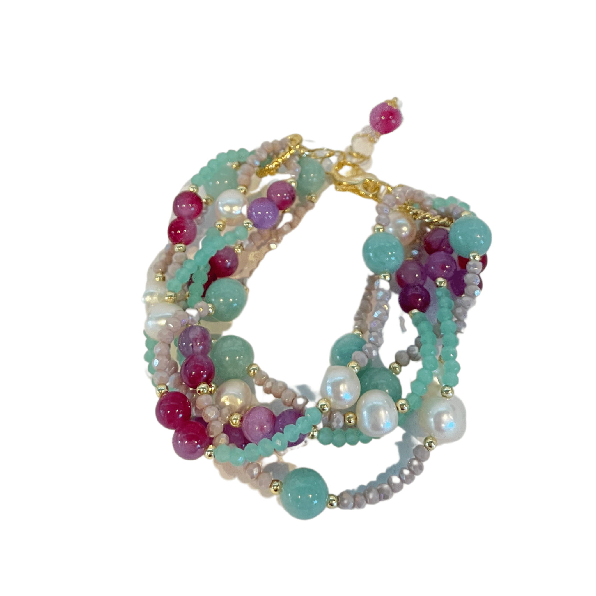 925GG CRISTALLI GIADA PERLE ACELET - C'SANTOS