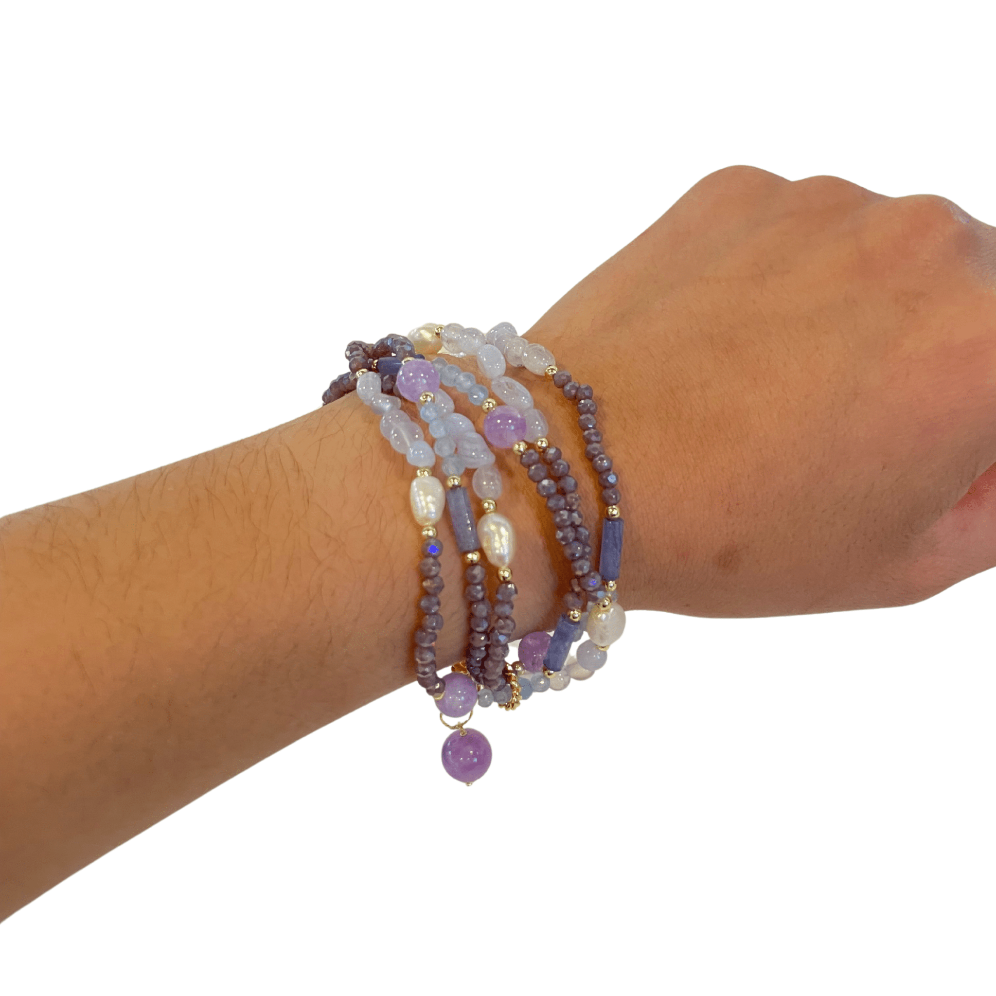 925GG CRISTALLI VIOLA GIADA AGATA ACELET - C'SANTOS