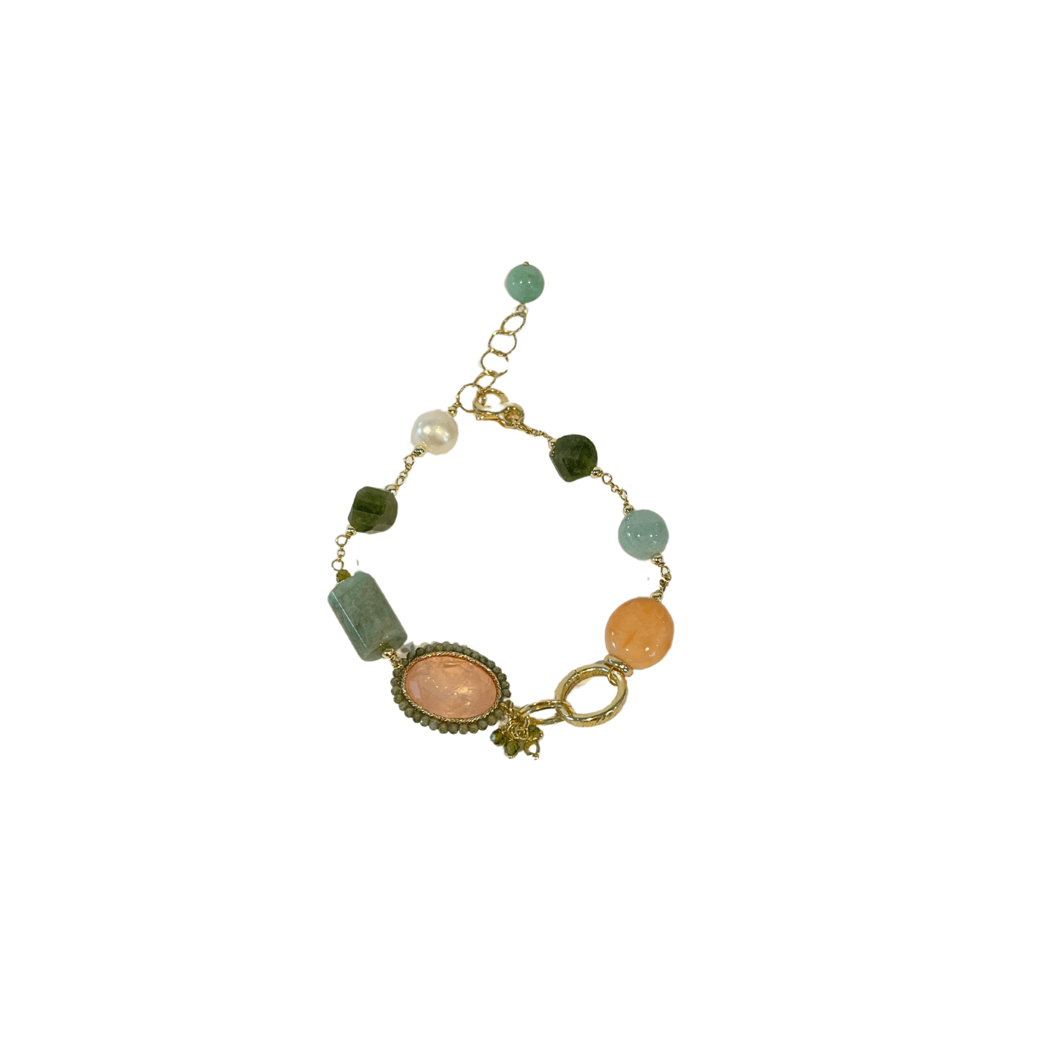 925GG FLAT SALMONE ZIRC AMAZZONIT ACELET - C'SANTOS