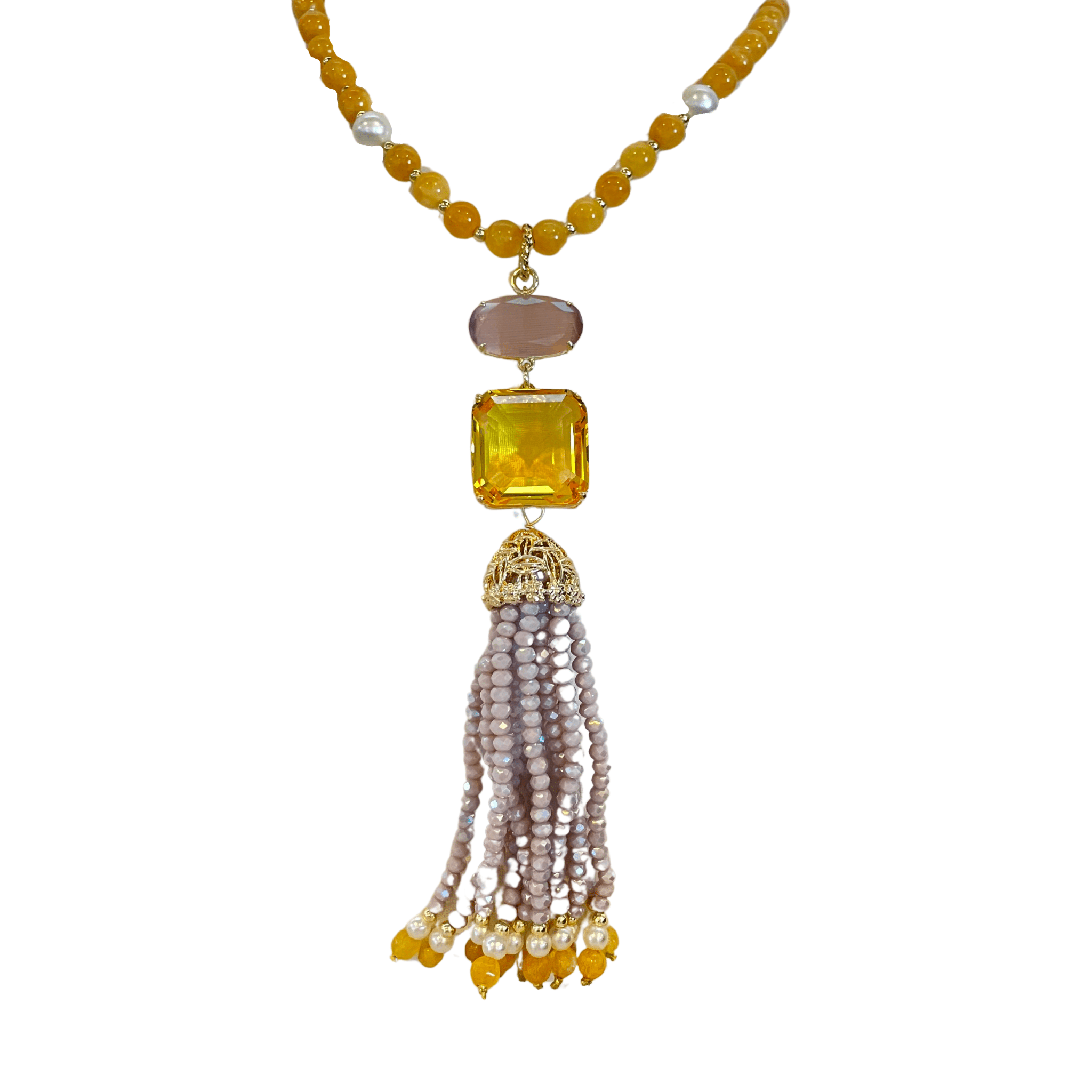 925GG GIADA GIALLO IDRO OT NECKLACE - C'SANTOS