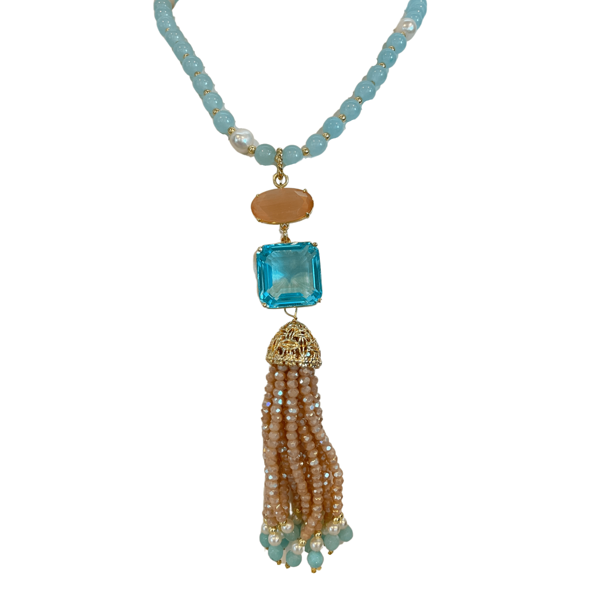 925GG GIADA IDRO AQUA MARINA NECKLACE - C'SANTOS