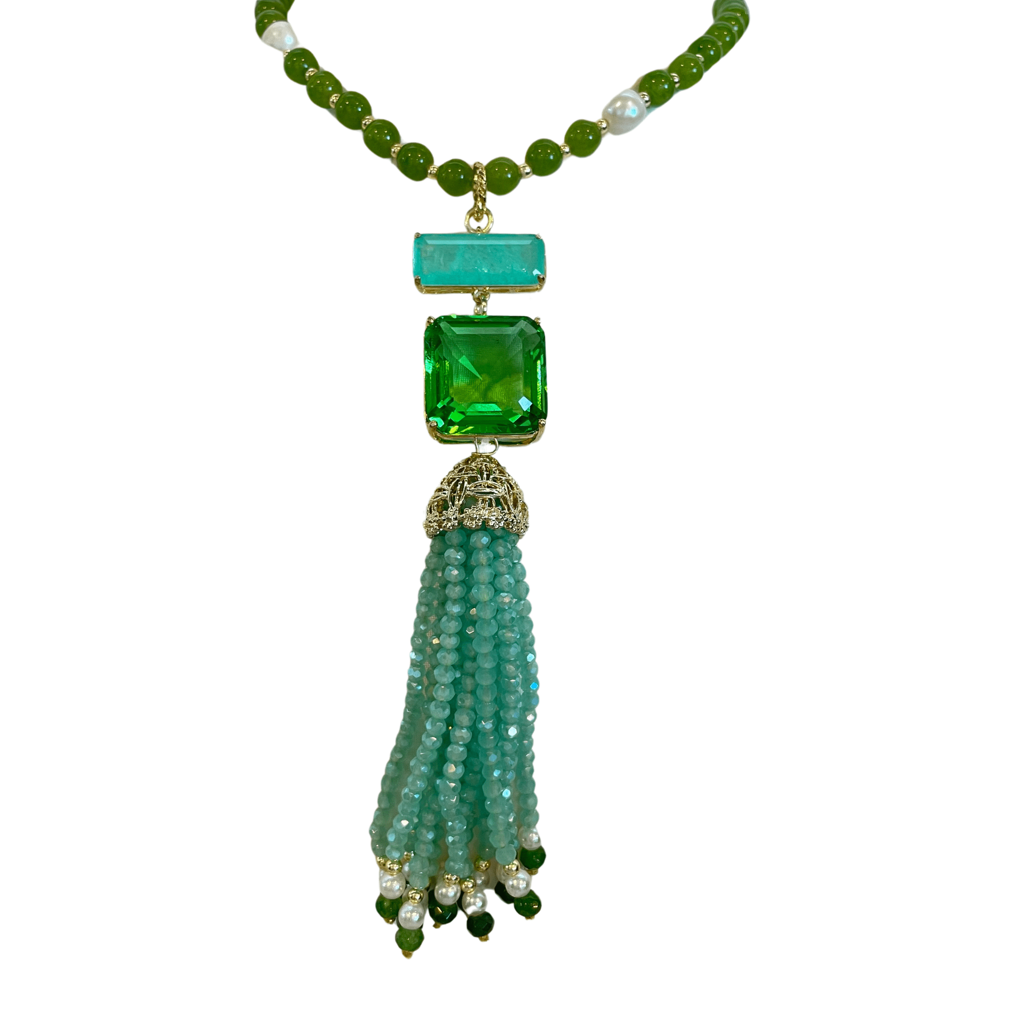 925GG GIADA IDRO VERDE OTT NECKLACE - C'SANTOS