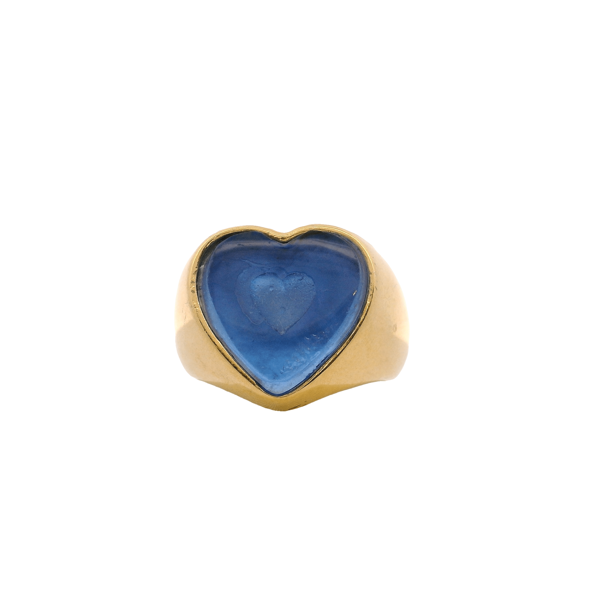 925GG HEART AND HEART SKY BLUE RING T7 - C'SANTOS