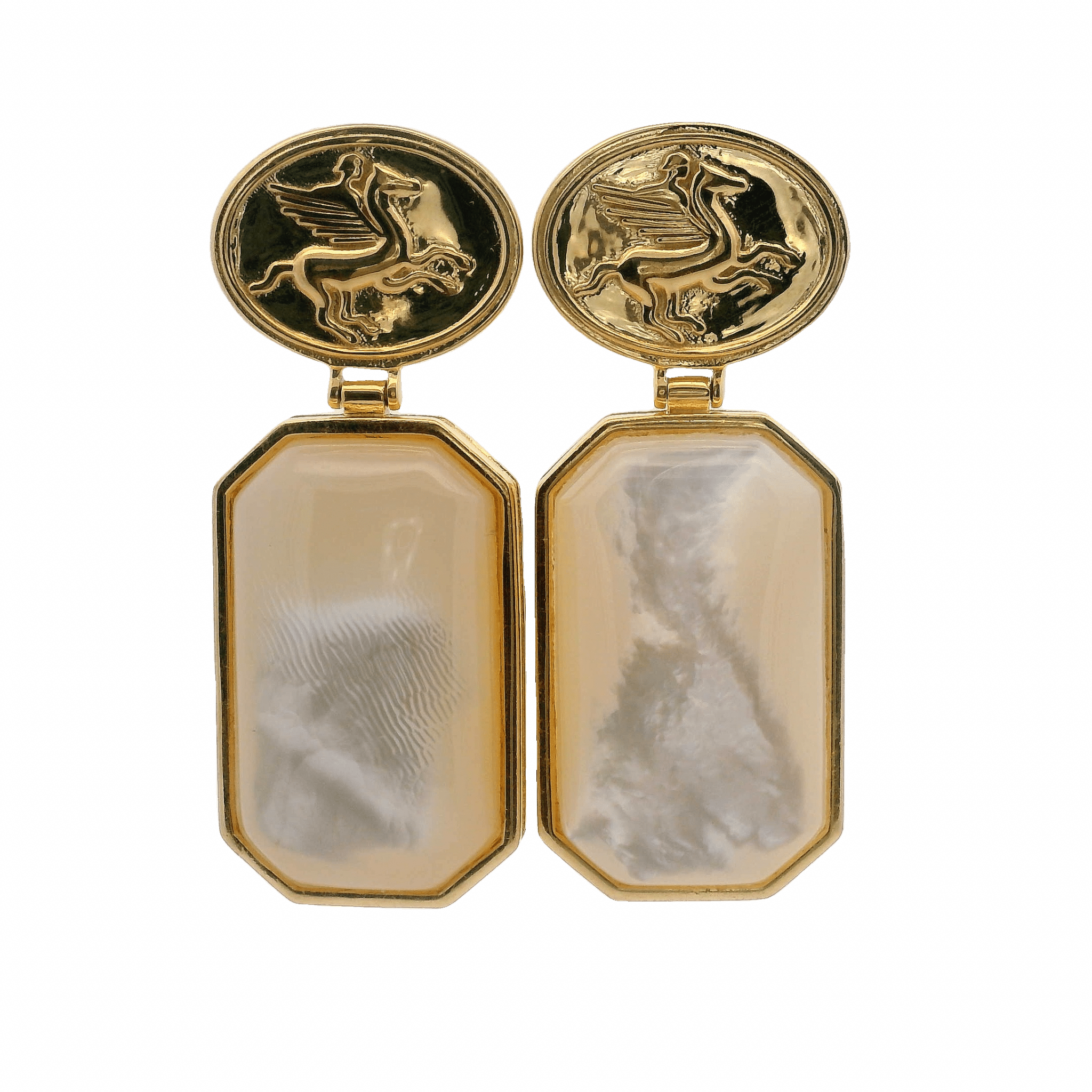 925GG PEGASO DROP RECTAGLE MOP EARRINGS - C'SANTOS