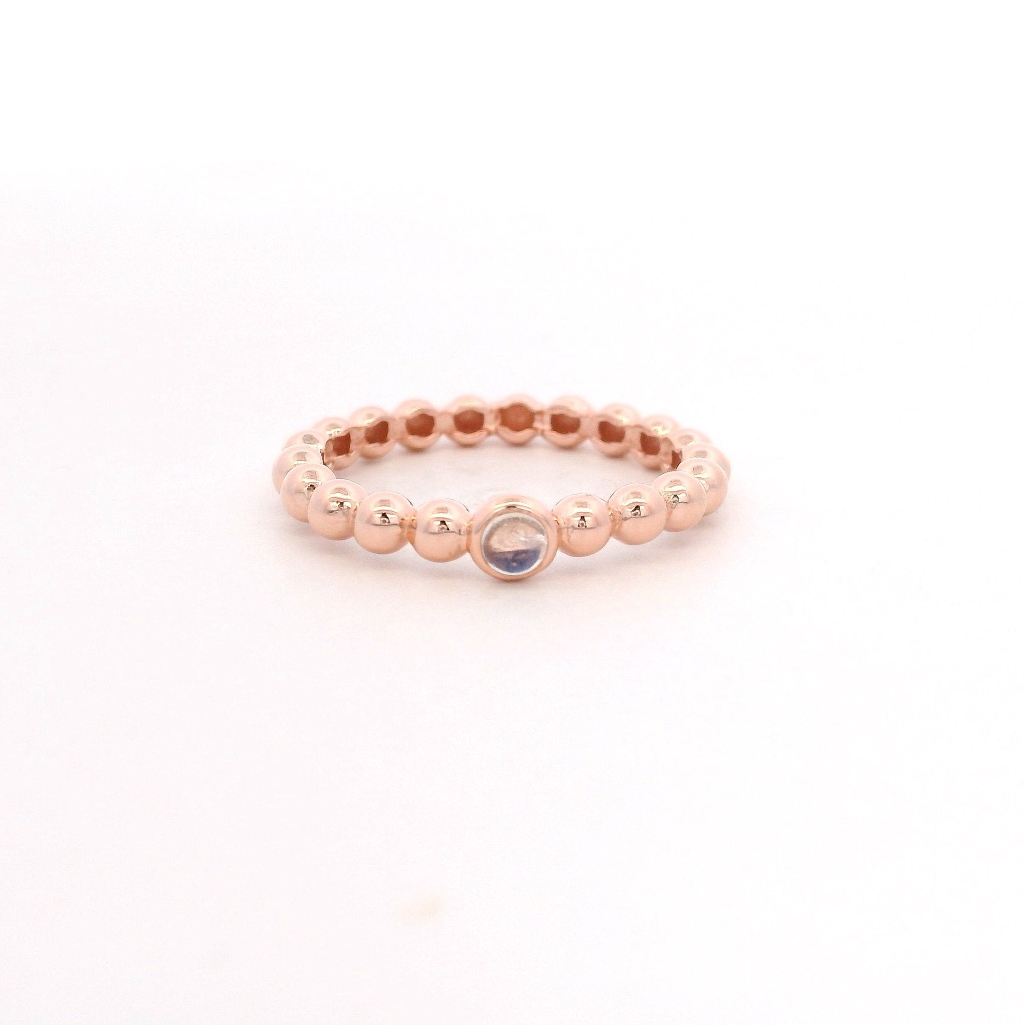 925RG BEANDS CENTER MOOSTONE RING T6.5 - C'SANTOS