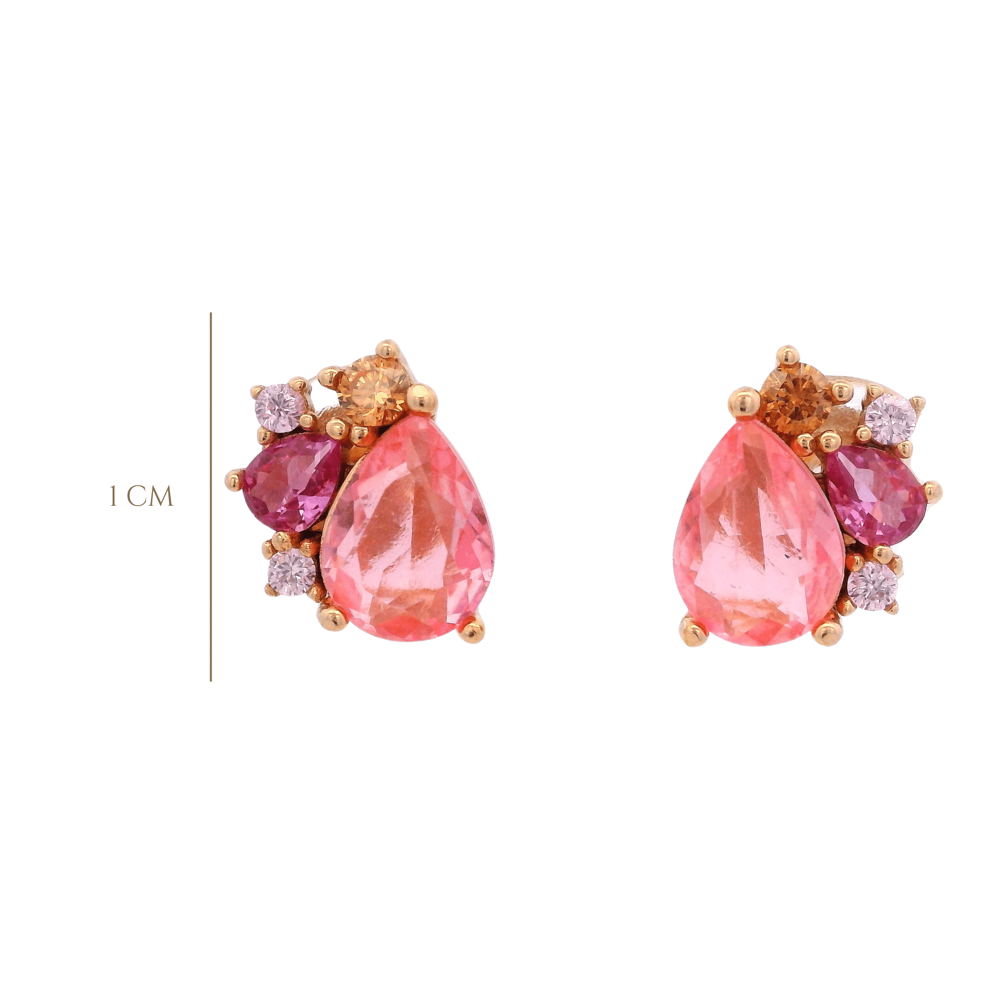 925RG BRIOLETTE AND CLUSTER EARRINGS CZ ROSE - C'SANTOS