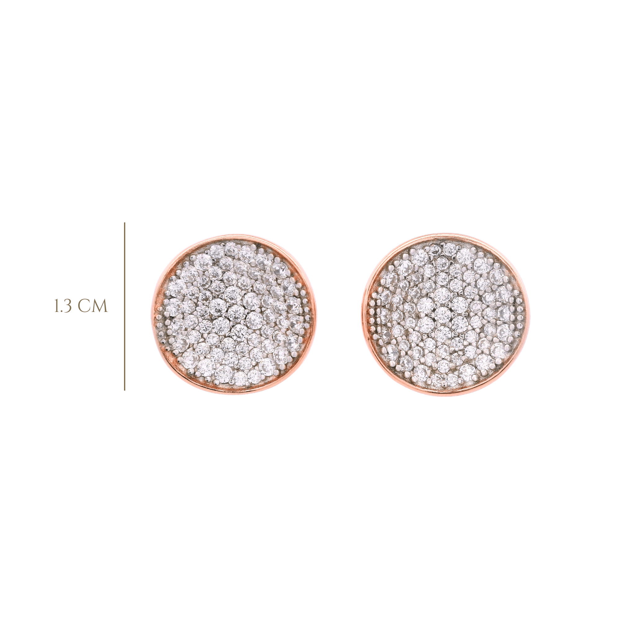 925RG CIRCLE DOME PAVE EARRINGS - C'SANTOS