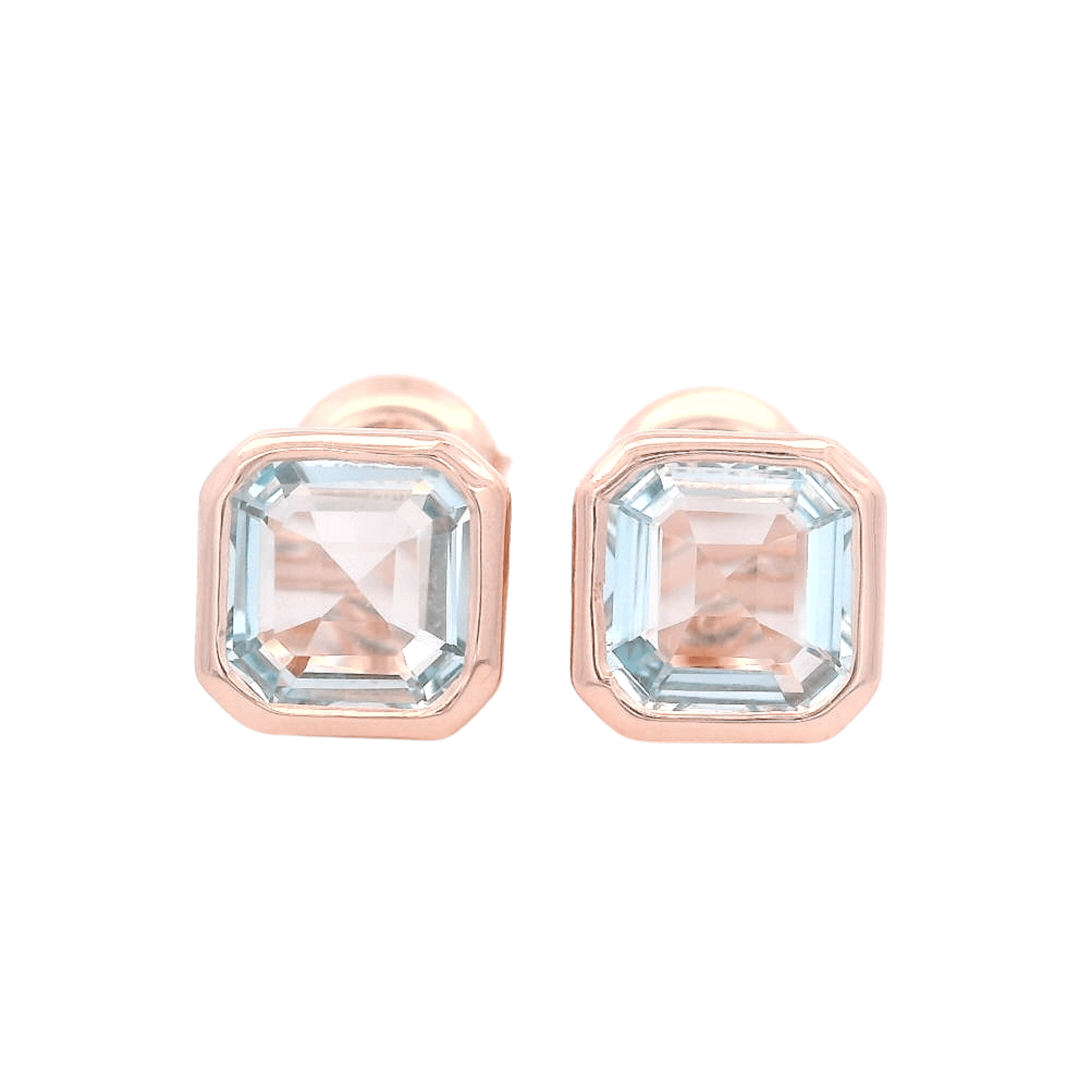 925RG CUSHION BEZEL TOPAZ BLUE SKY EARRINGS - C'SANTOS