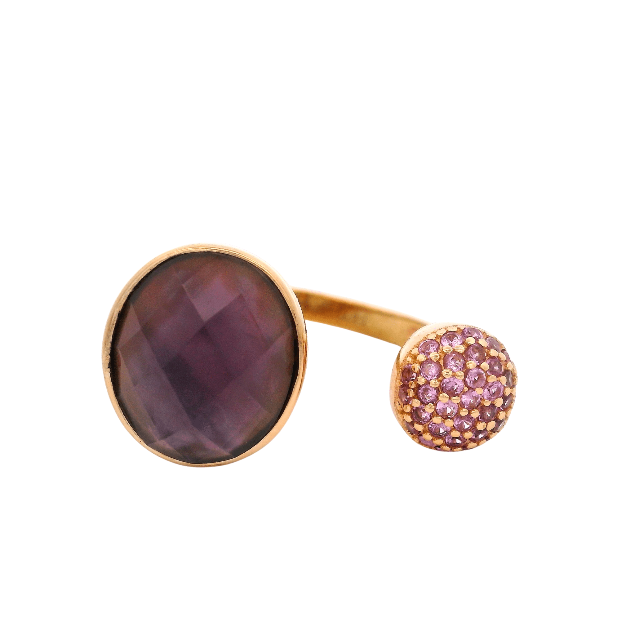 925RG DOUBLE ROUND RING MOP & CZ T8 - C'SANTOS