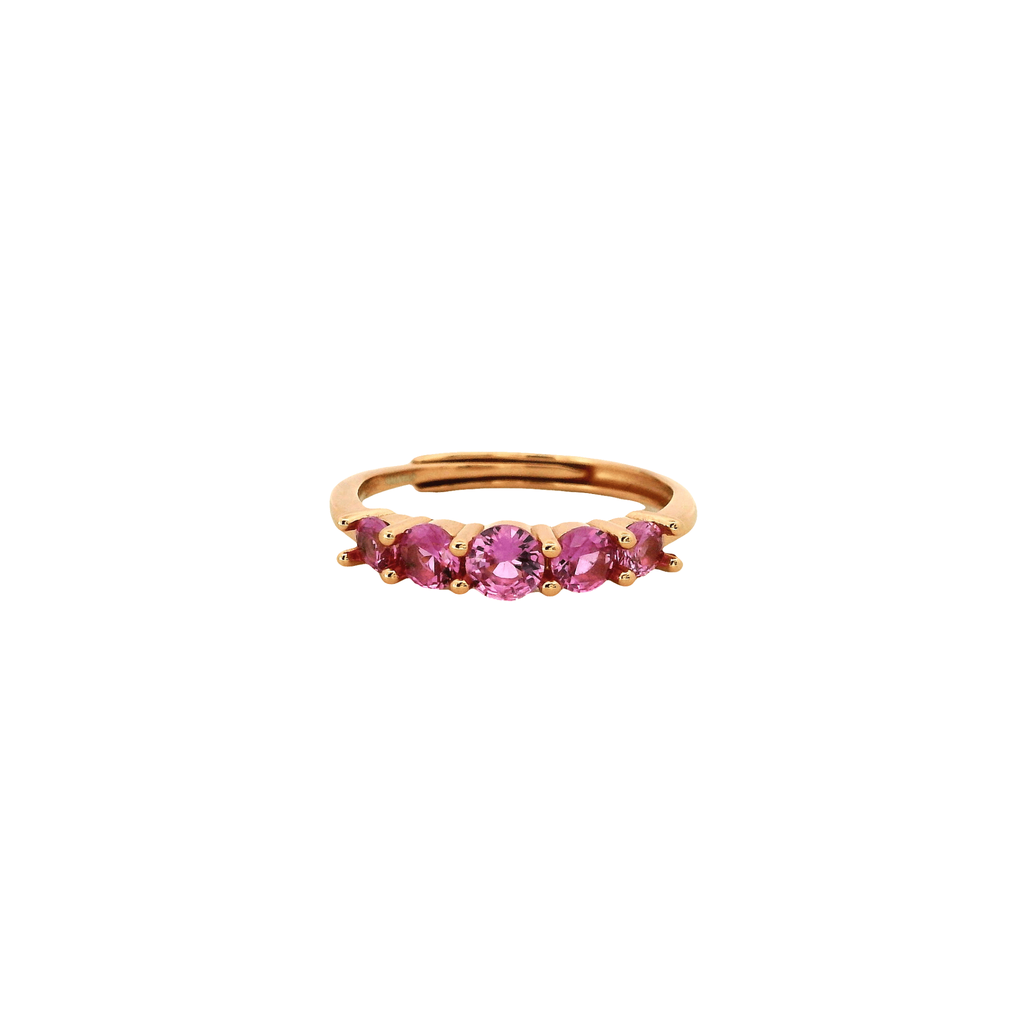 925RG FIVE STONE CZ FUSHIA ADJUSTABLE RING - C'SANTOS