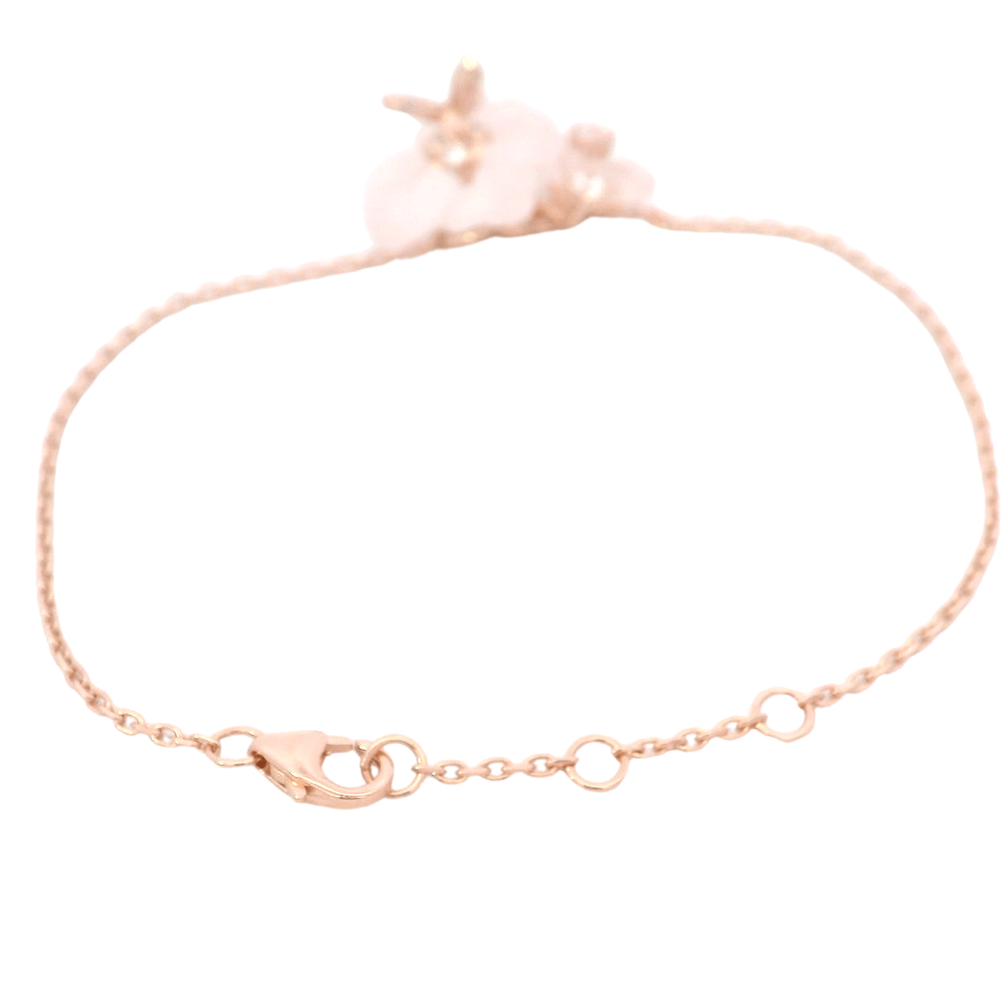 925RG FLOWERS TRANSLUCENT AND MINI BUTTERLY PAVE BRACELET - C'SANTOS