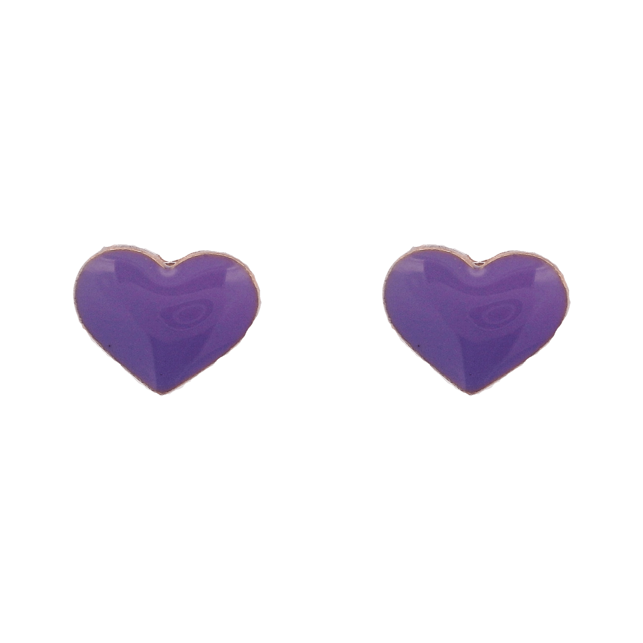 925RG HEART PURPLE ENAMEL EARRINGS - C'SANTOS