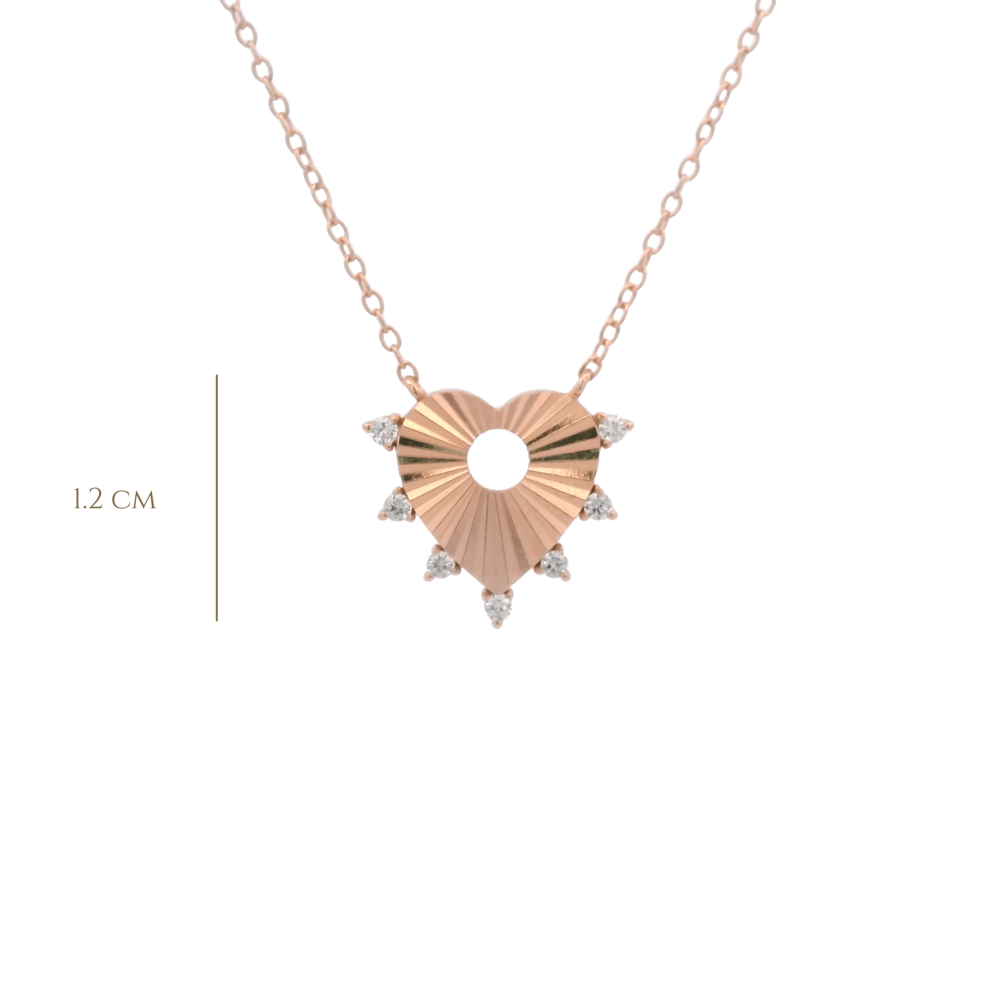 925RG HEART TEXTURE WITH CZ AROUND NECKLACE - C'SANTOS