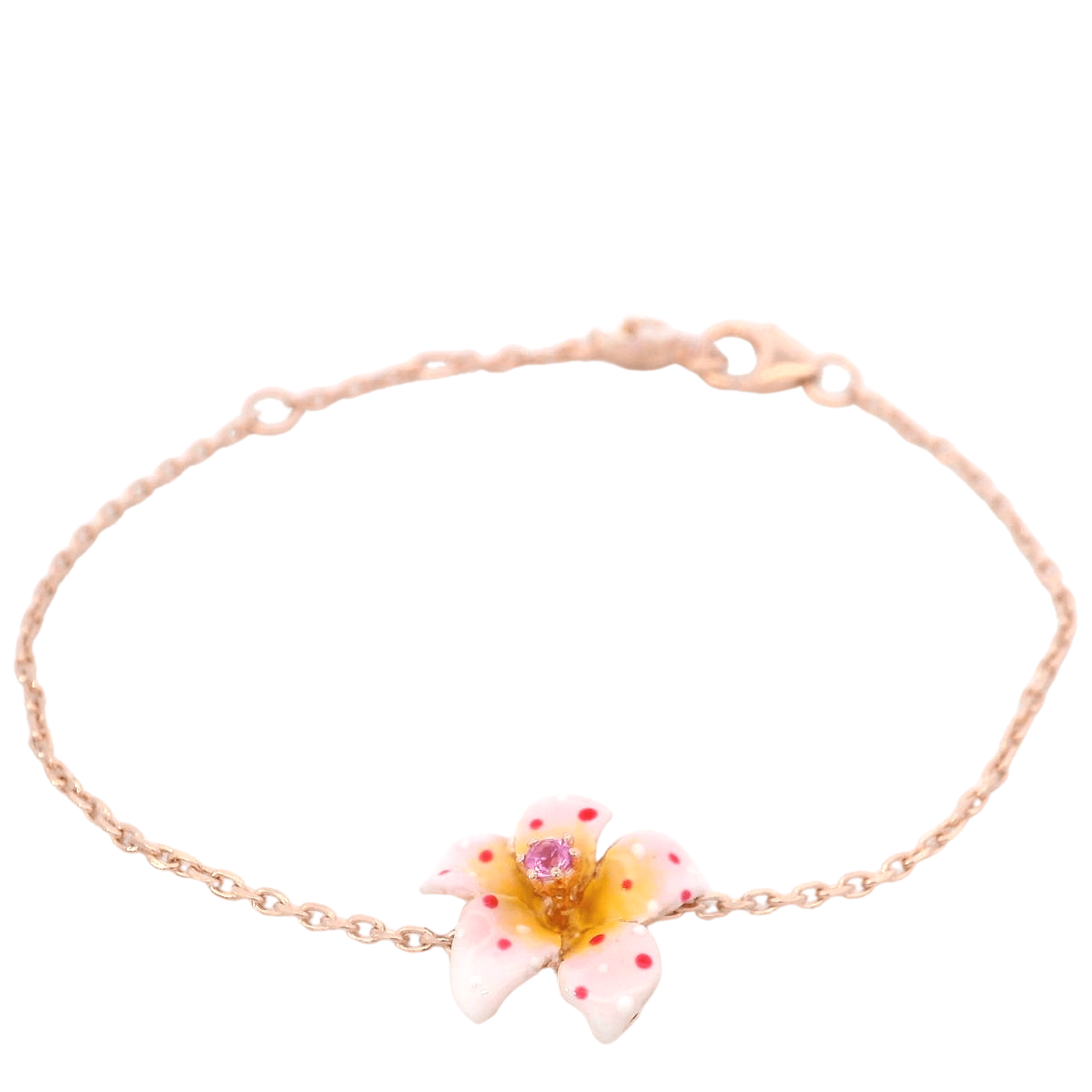 925RG MAY FLOWER MEDIUM PINK BRACELET - C'SANTOS