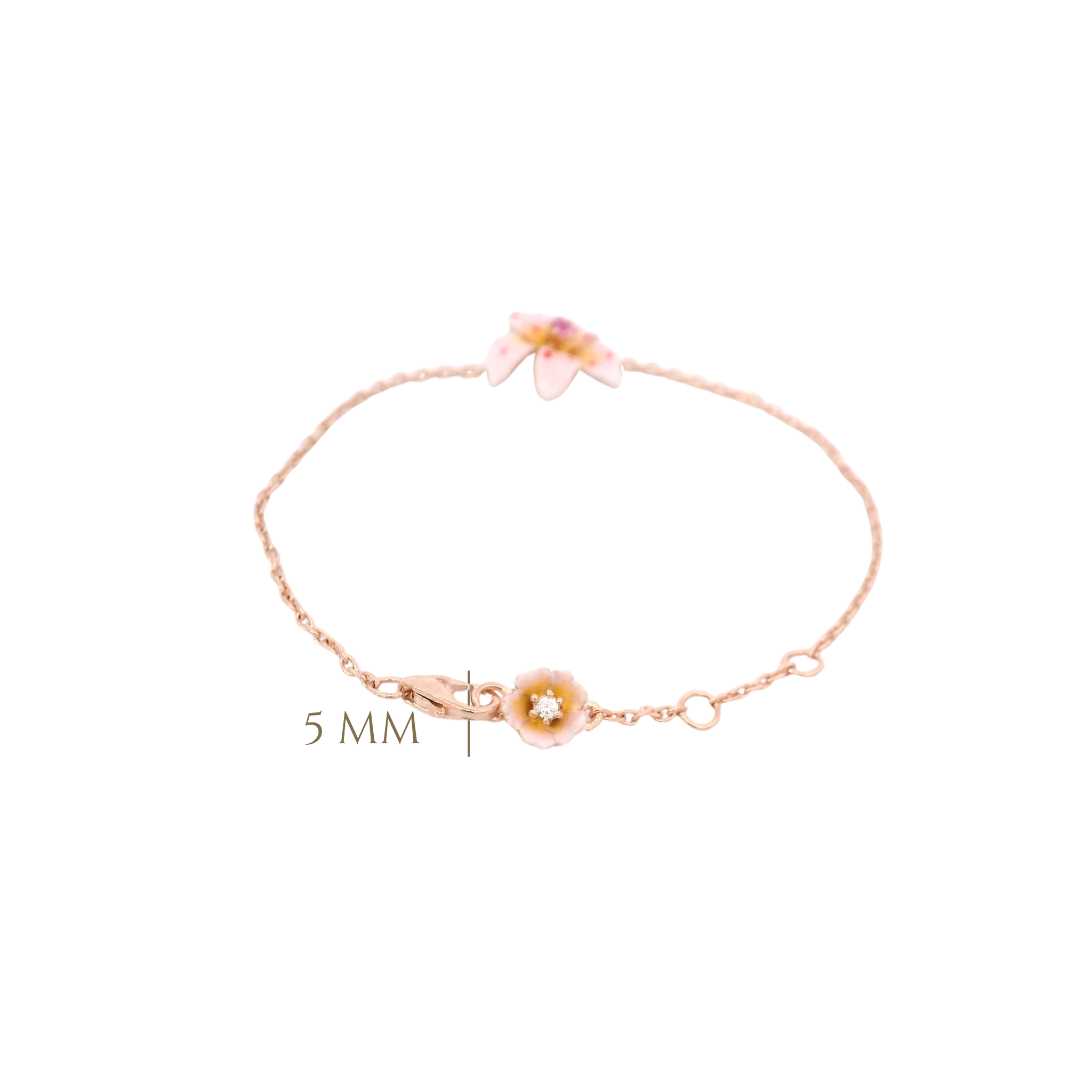 925RG MAY FLOWER MEDIUM PINK BRACELET - C'SANTOS