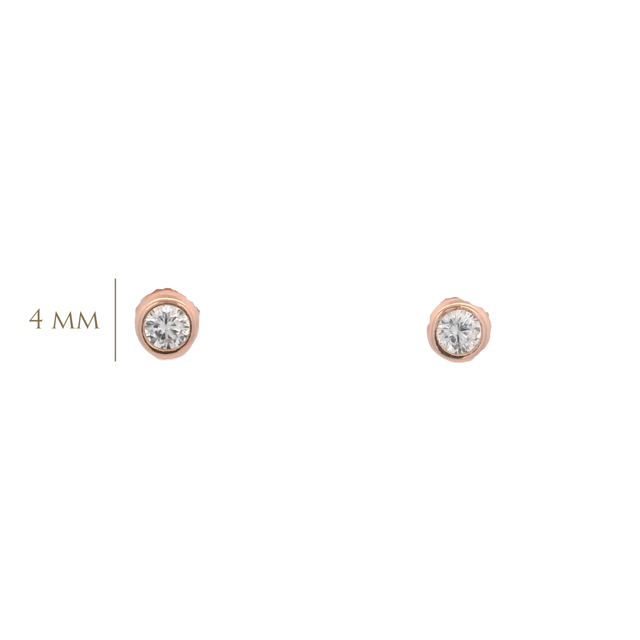 925RG MINI BEZEL CZ STUD EARRINGS - C'SANTOS