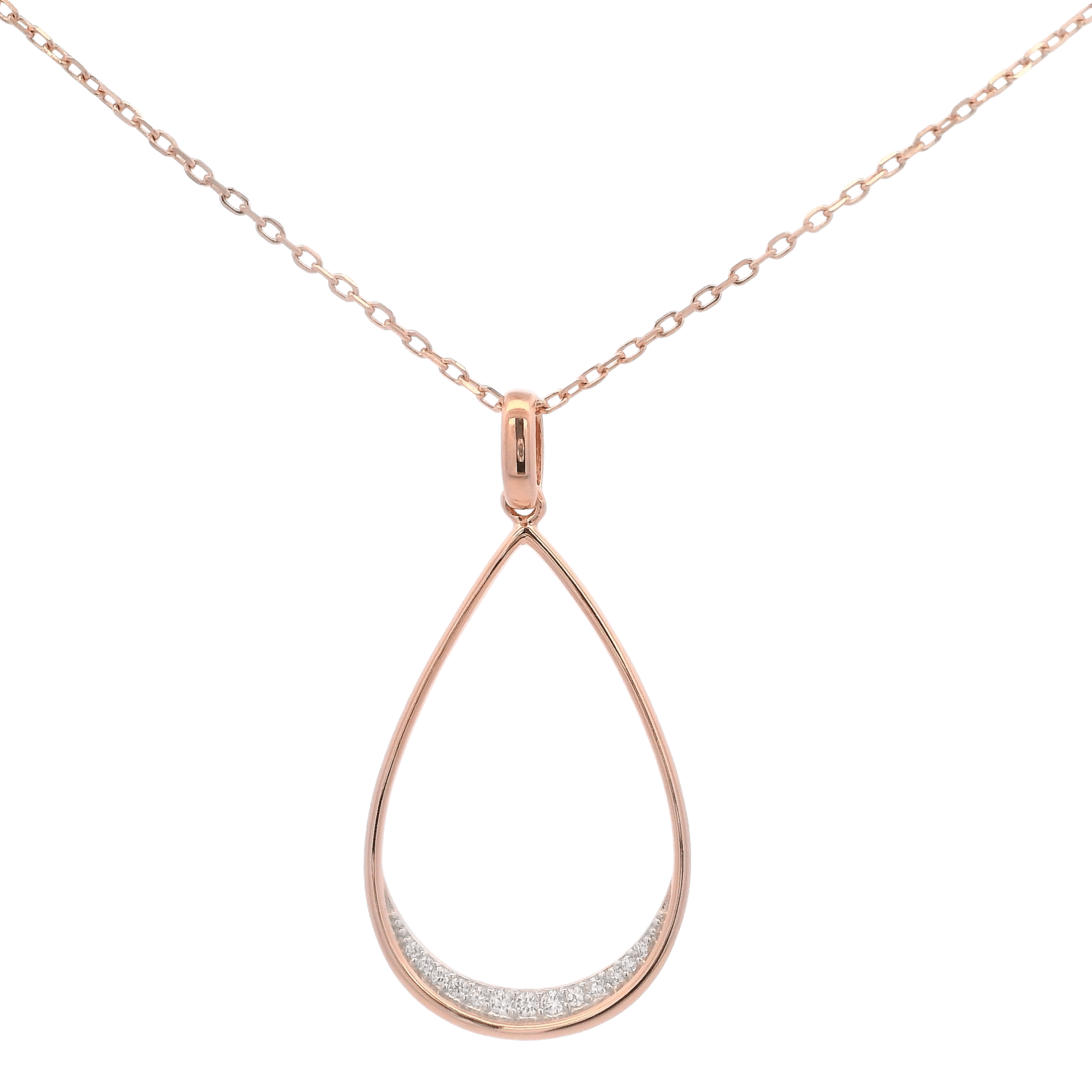 925RG OUTLINE DROP WITH CZ NECKLACE - C'SANTOS