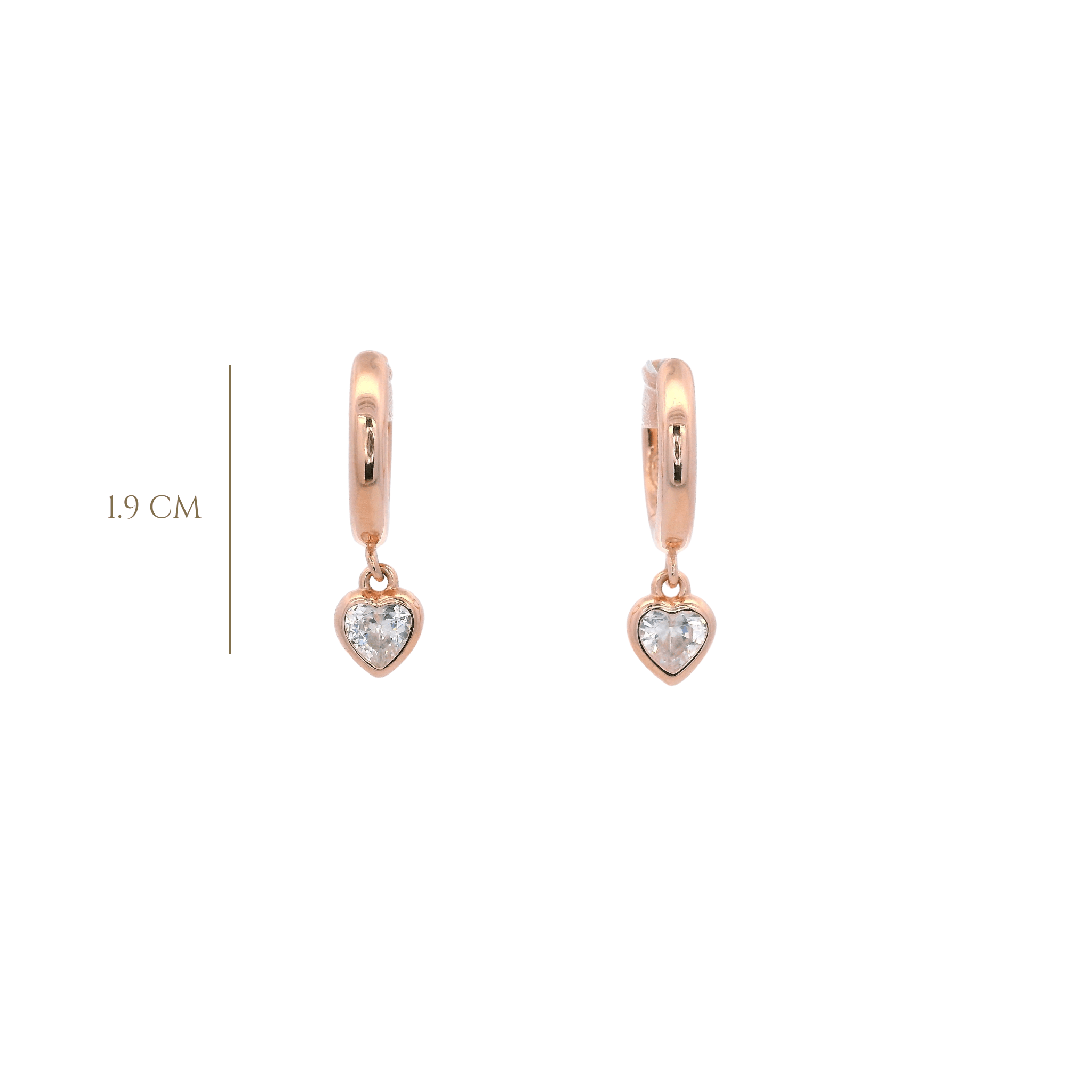 925RG PENDANT MINI HEART CZ HUGGIES - C'SANTOS