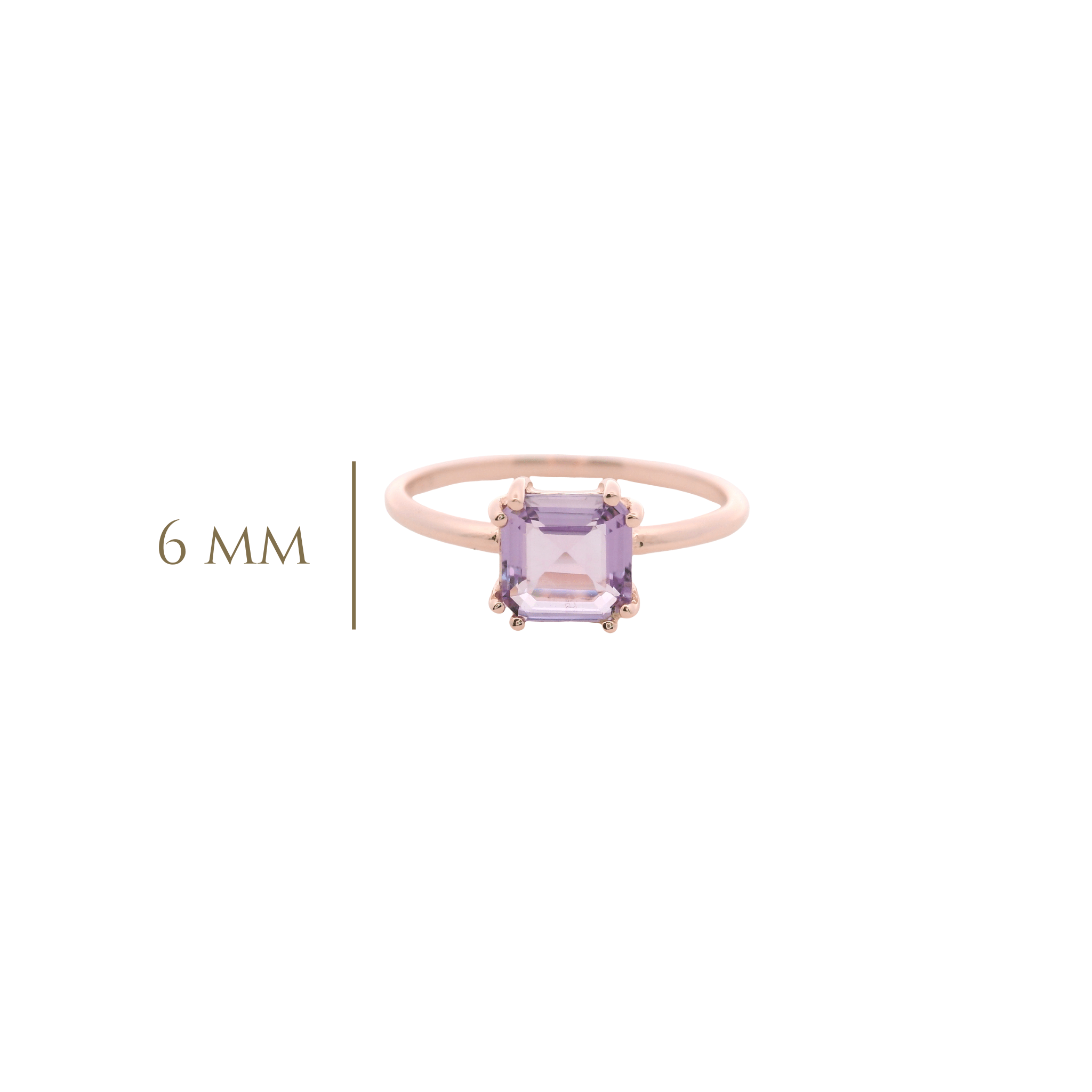 925RG SOLITARY CUSHION AMETHYST 7MM RING T6.5 - C'SANTOS