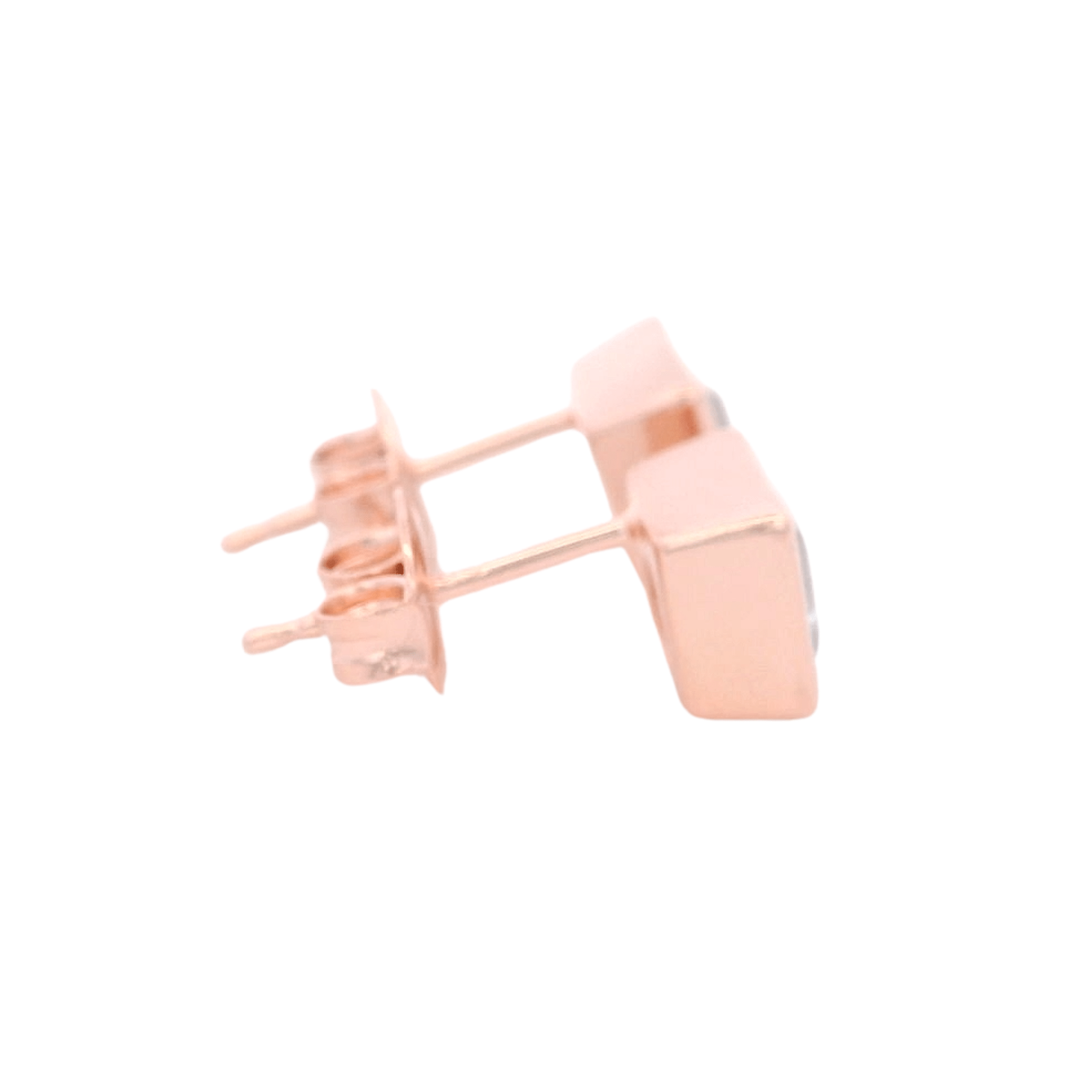 925RG SQUARE BEZEL WITH TOPAZ BLUE SKY STUD EARRINGS - C'SANTOS