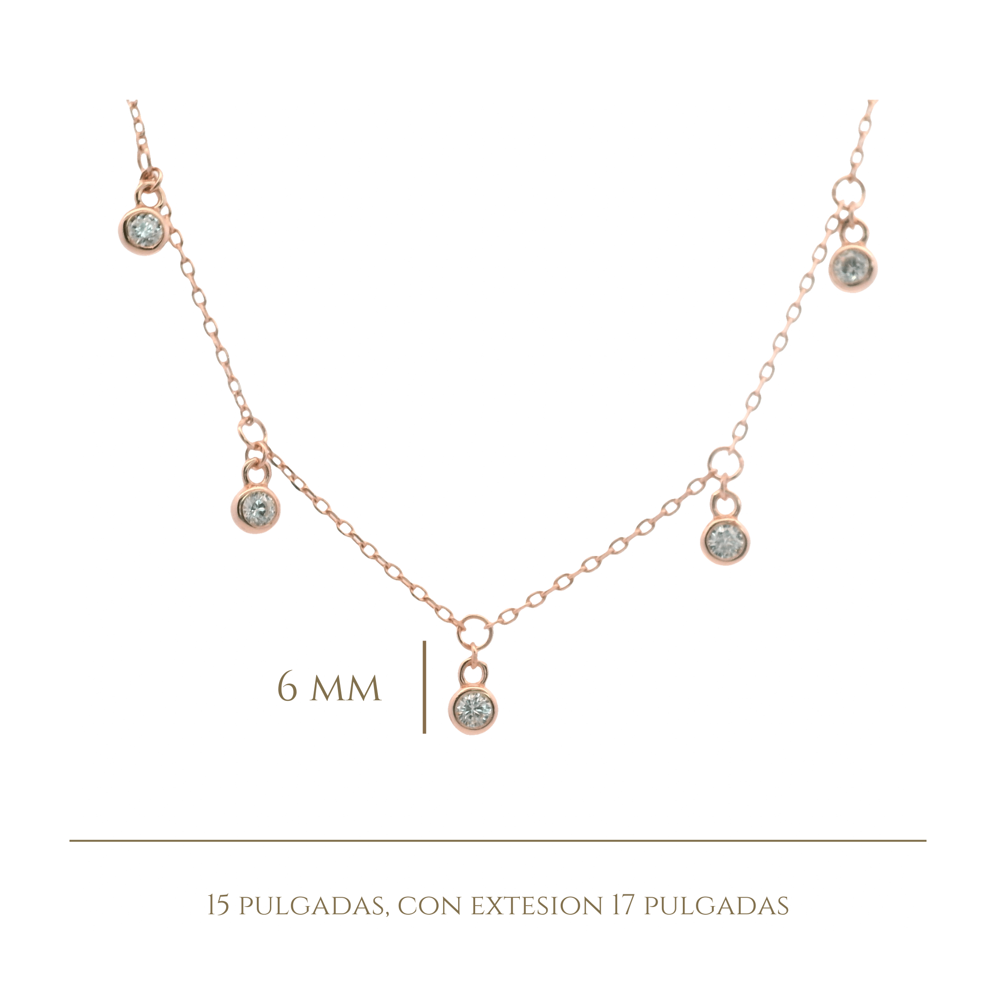 925RG STATION MINI BEZEL CZ NECKLACE - C'SANTOS