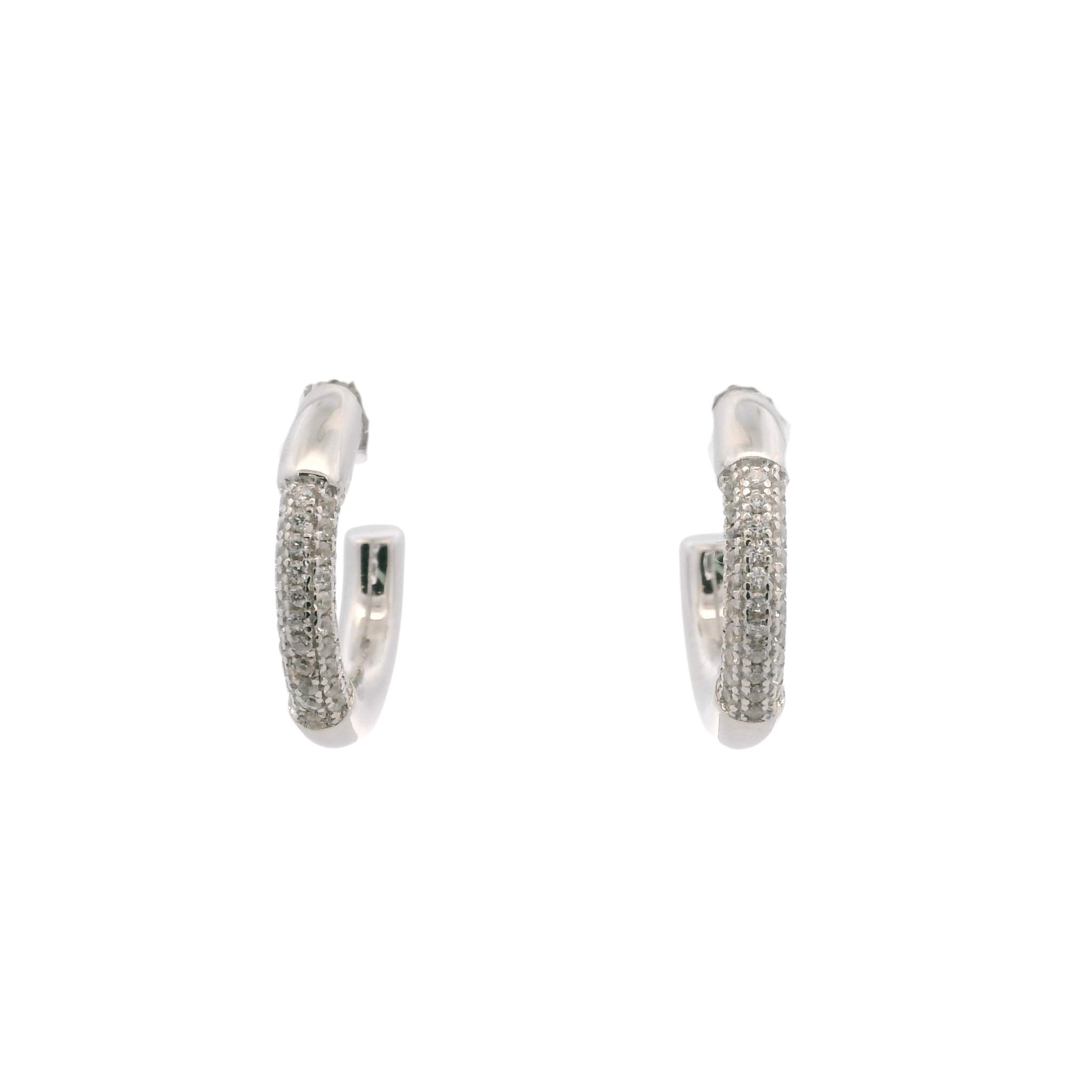 925SL BAR PAVE EARRINGS - C'SANTOS