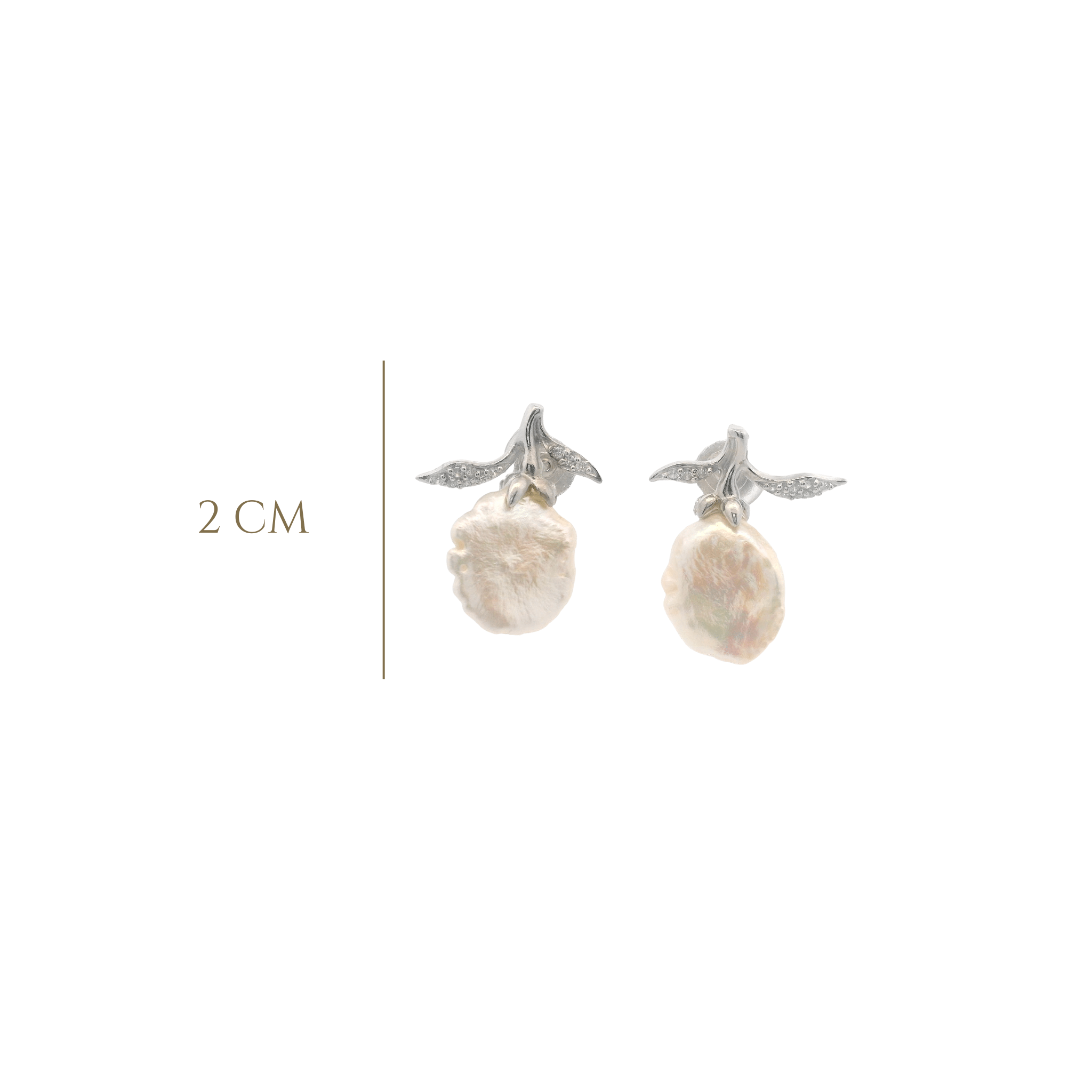 925SL BAROQUE PEARL STUDS EARRINGS - C'SANTOS