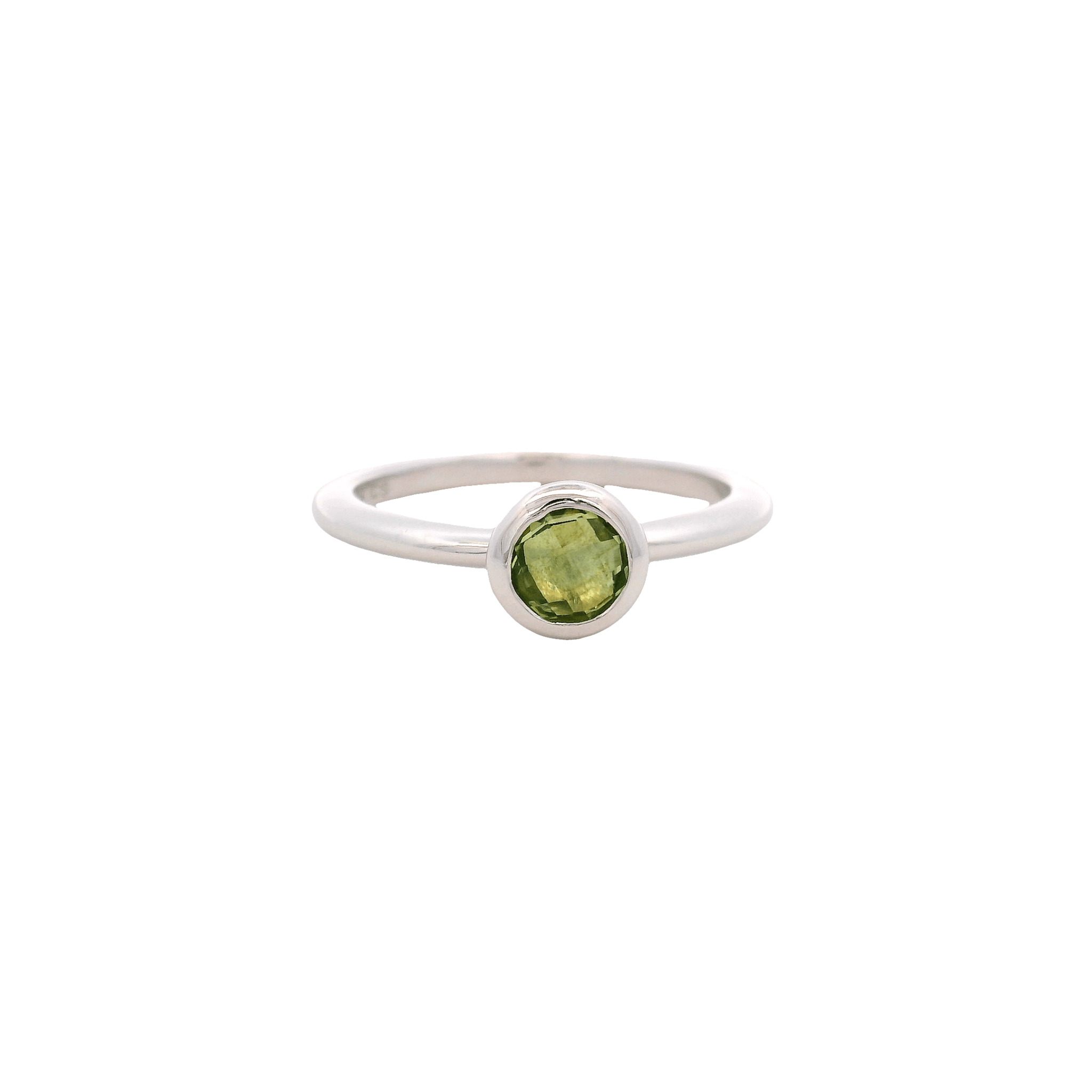 925SL BEZEL PERIDOT SOLITARY RING T6.5 - C'SANTOS