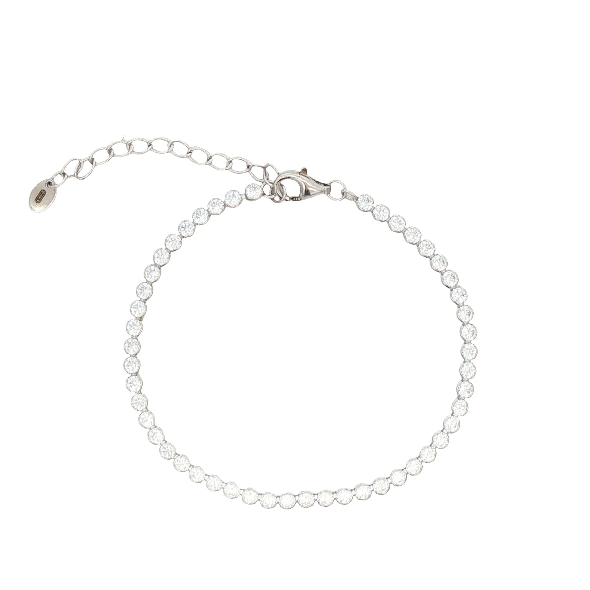 925SL BEZEL TENNIS WHITE CZ BRACELET - C'SANTOS