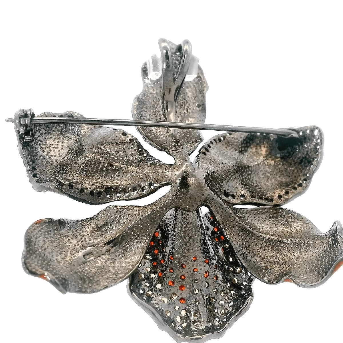 925SL BIG MAY FLOWER YELLOW AND BROWN BROOCH - C'SANTOS